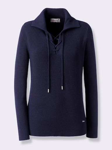 Langarm-Pullover - marine