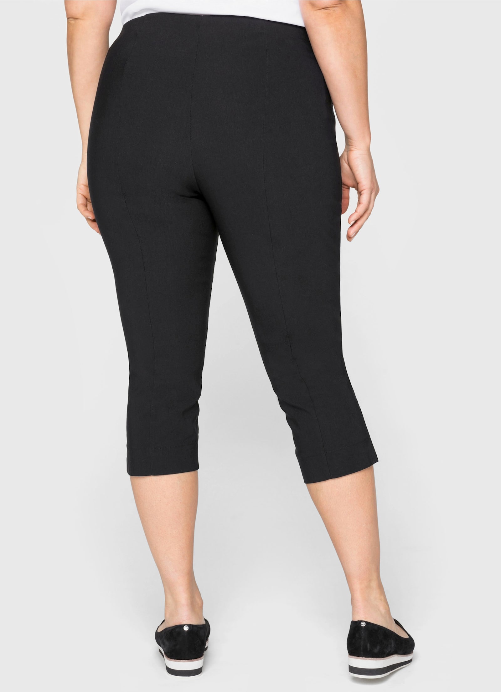 sheego Caprihose mit Schlupfbund, aus Bengalin - schwarz