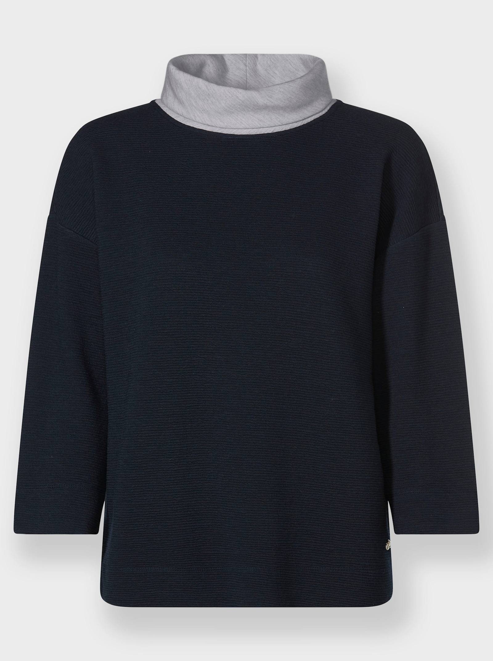 heine Rollkragenshirt mit kontrastfarbener Innenseite - marine