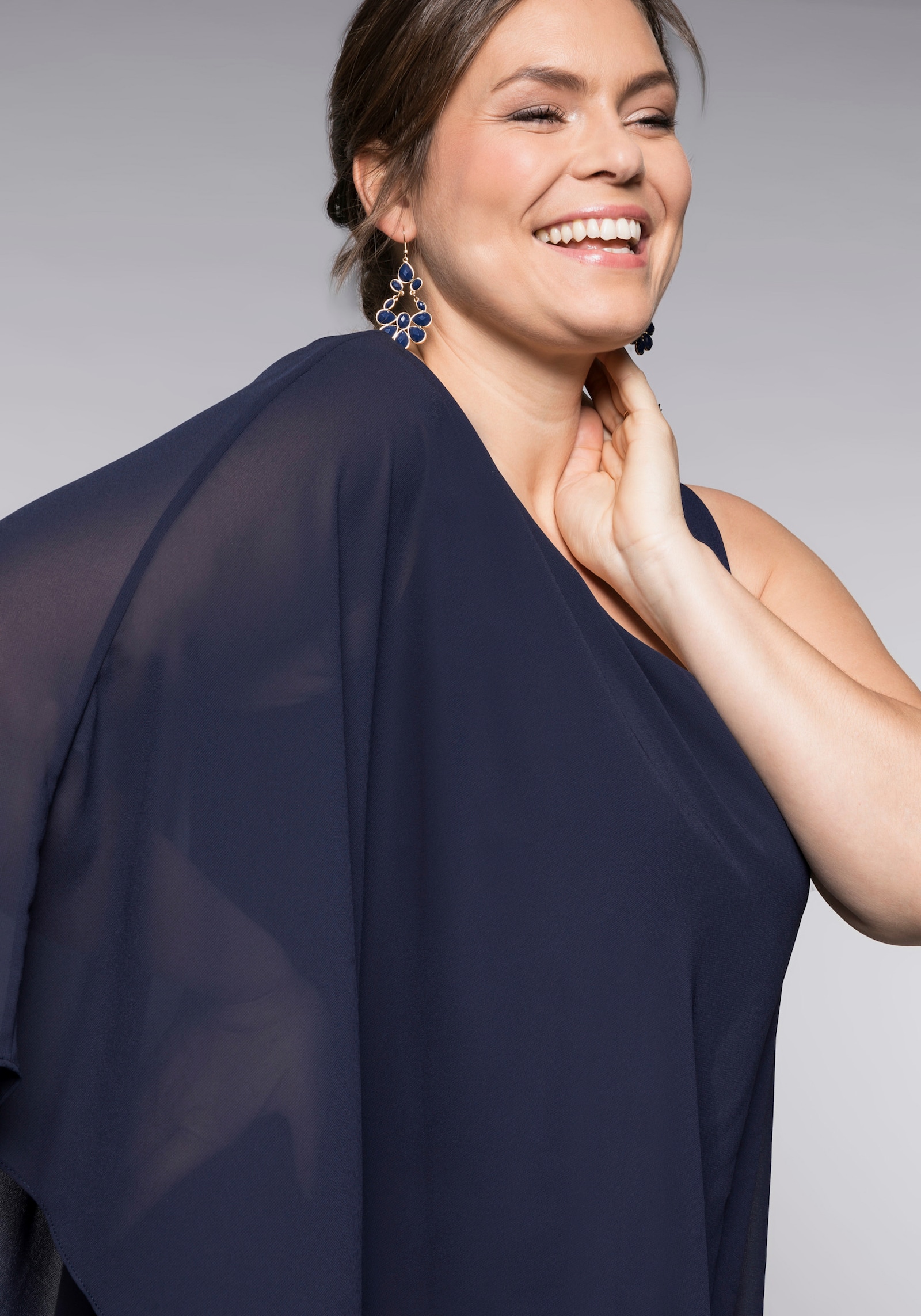 sheego Jumpsuit im Lagenlook - marine