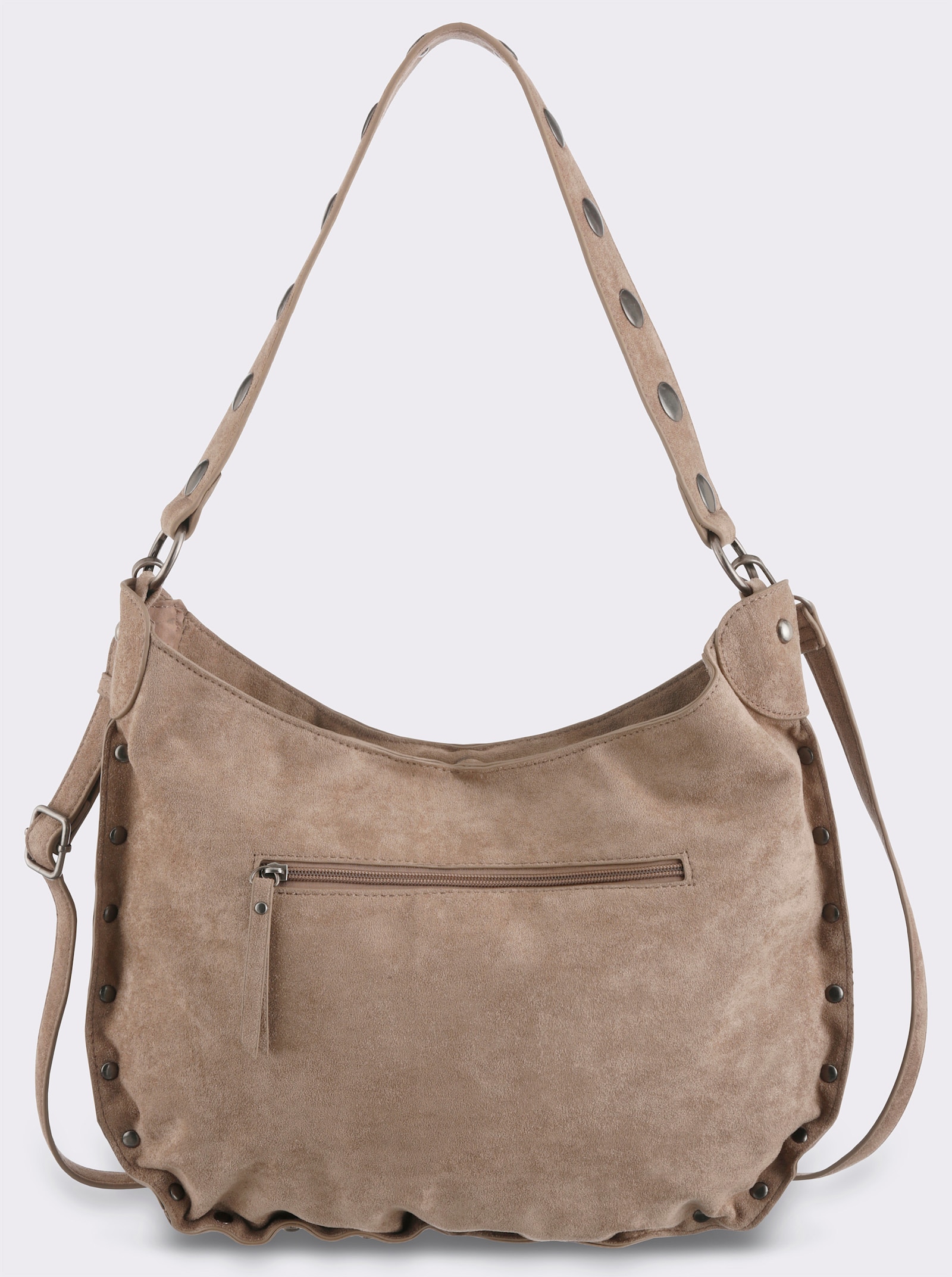 heine Handtasche mit Ziernieten - taupe