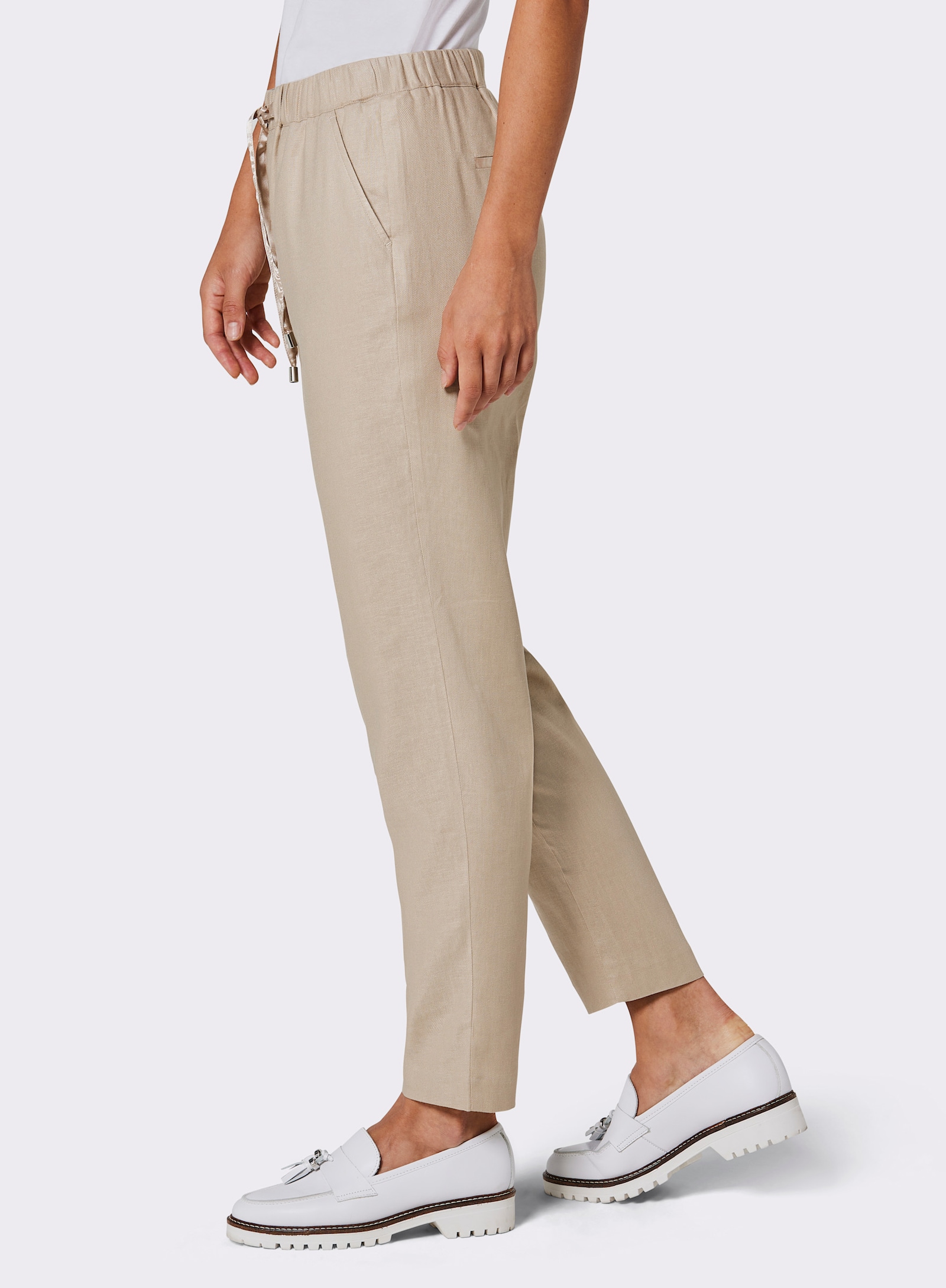 CREATION L PREMIUM Leinenhose in Jogpant-Form - beige