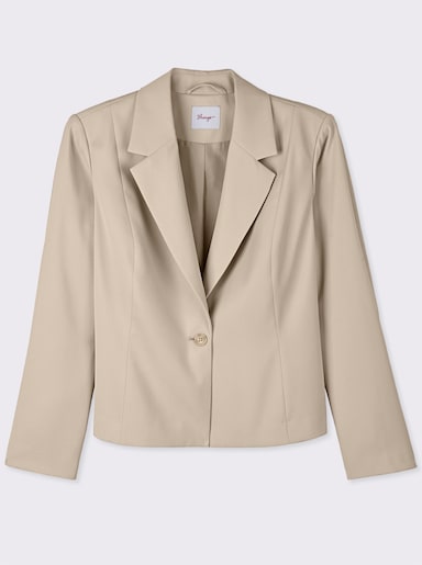 sheego Kurzblazer mit Knopfverschluss - beige
