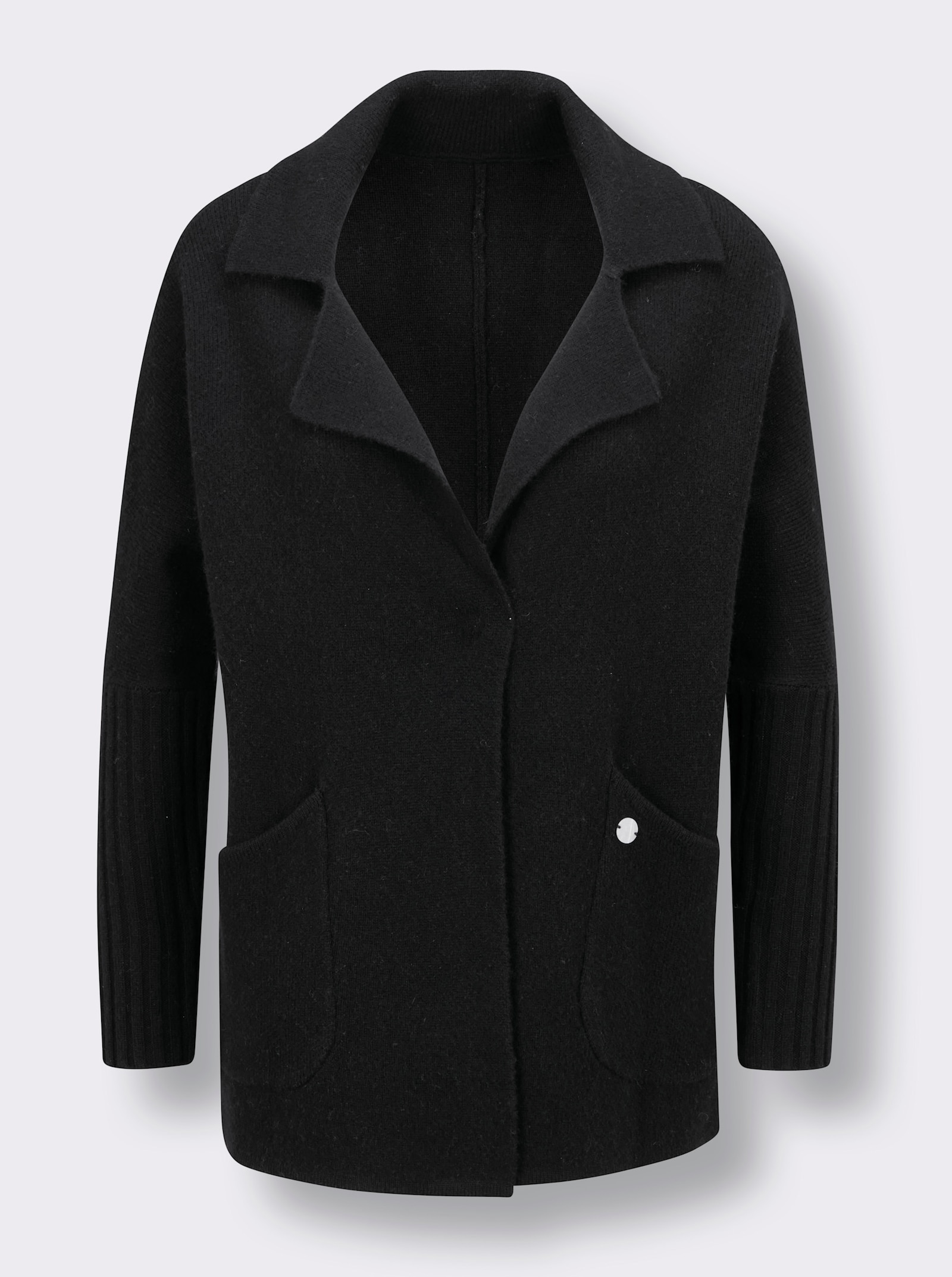 CREATION L PREMIUM Kaschmir-Strickjacke - schwarz