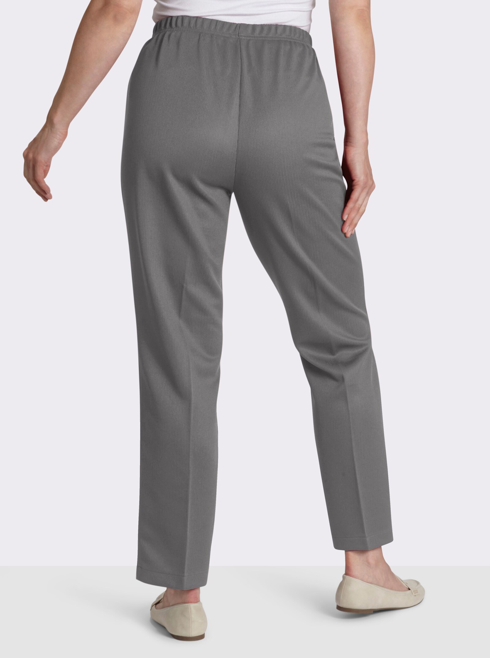 Hose mit Ripp-Struktur - grau