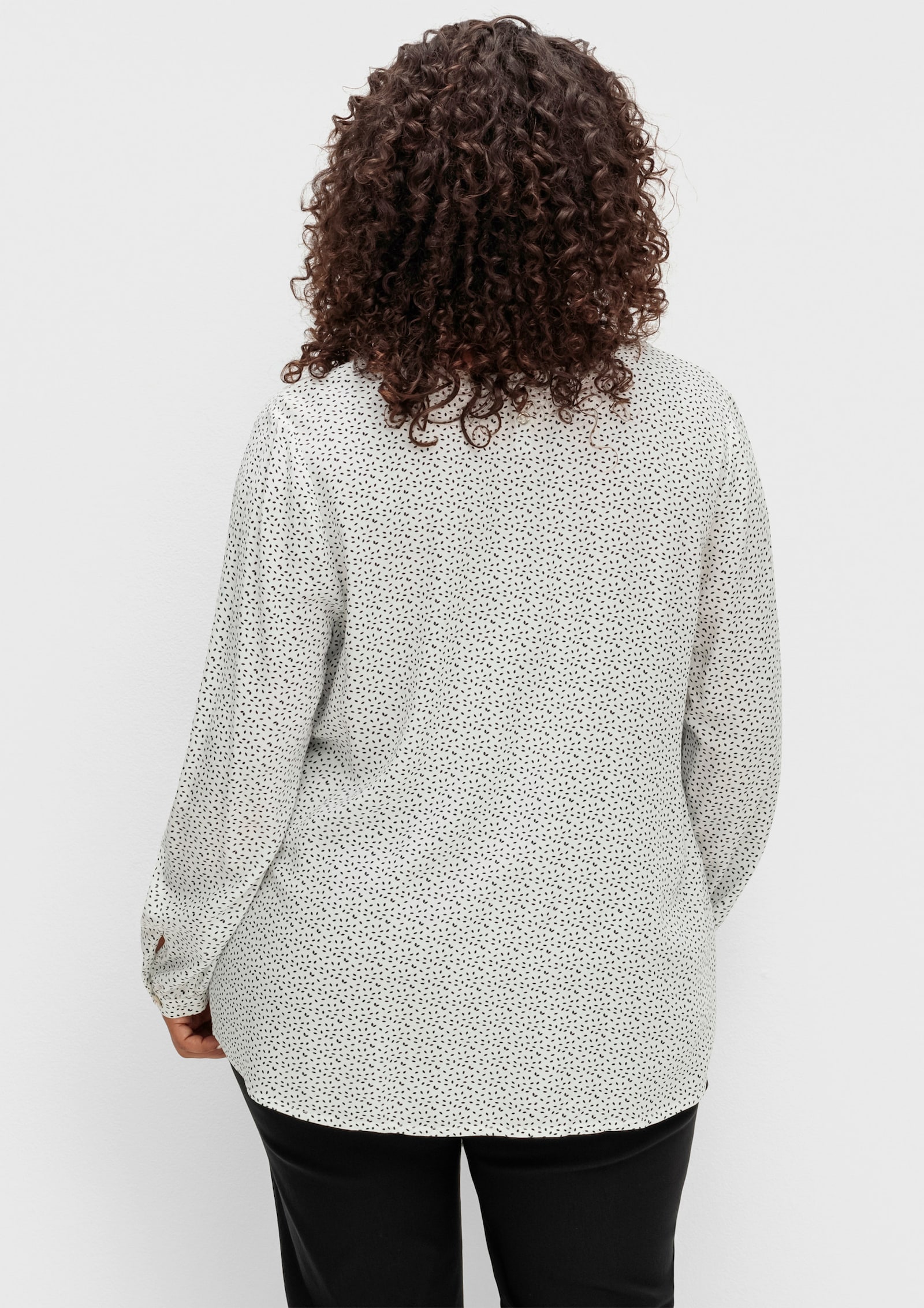 sheego Tunika im Doppelpack - schwarz + weiß-gemustert