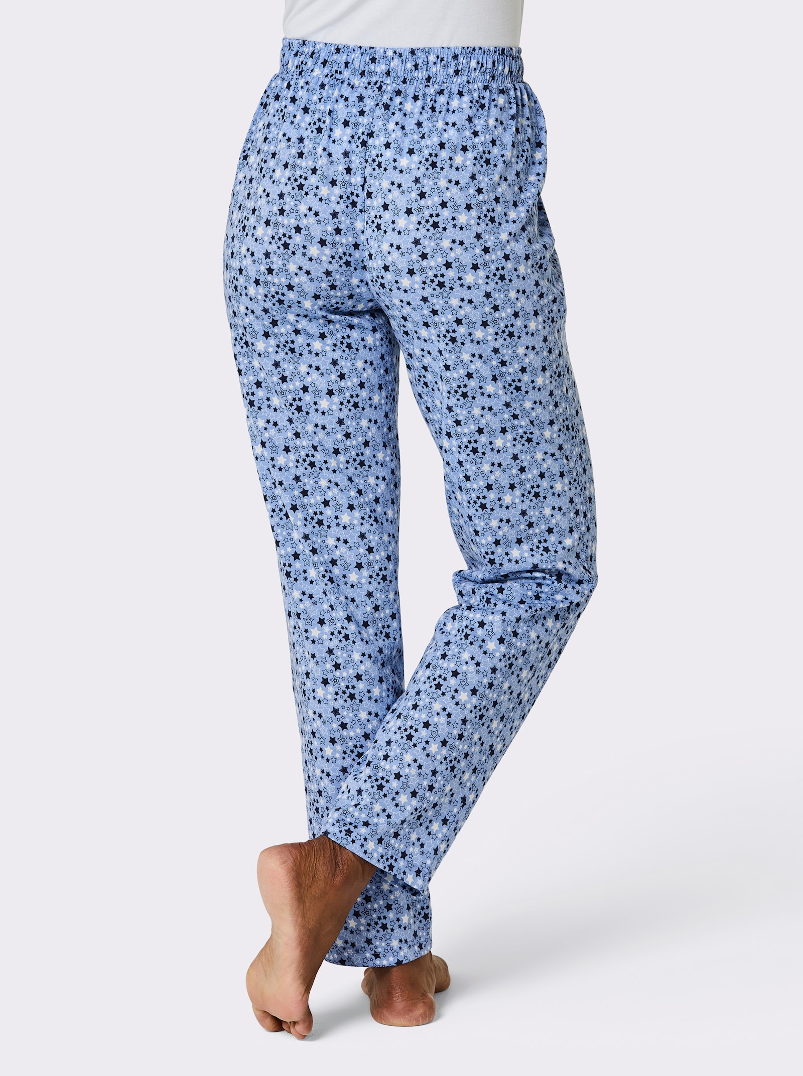 wäschepur Schlafanzug-Hose - himmelblau-marine-bedruckt