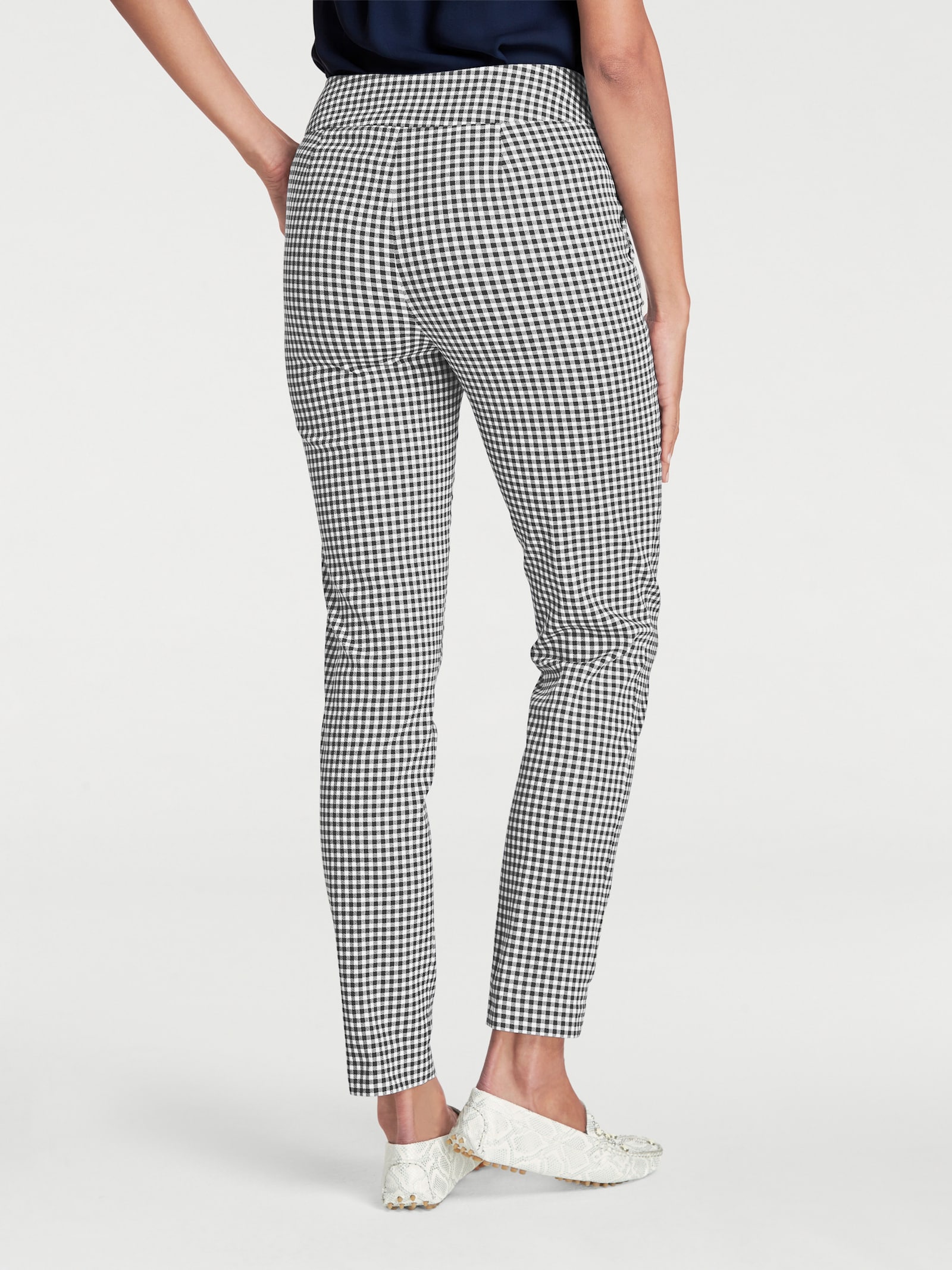 heine Röhrenhose mit Druck-Dessin - schwarz-weiß