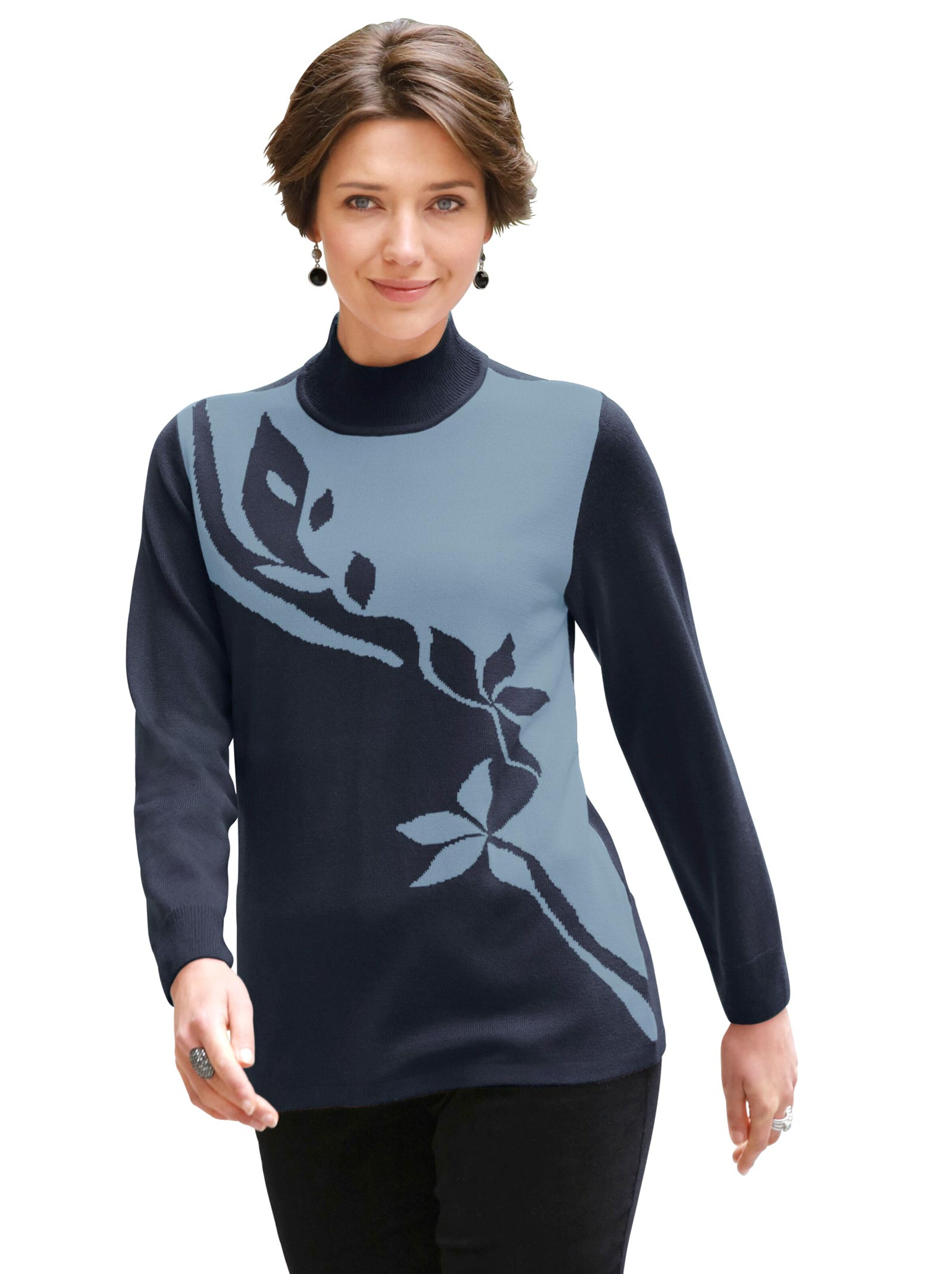 Pullover - blau-gemustert