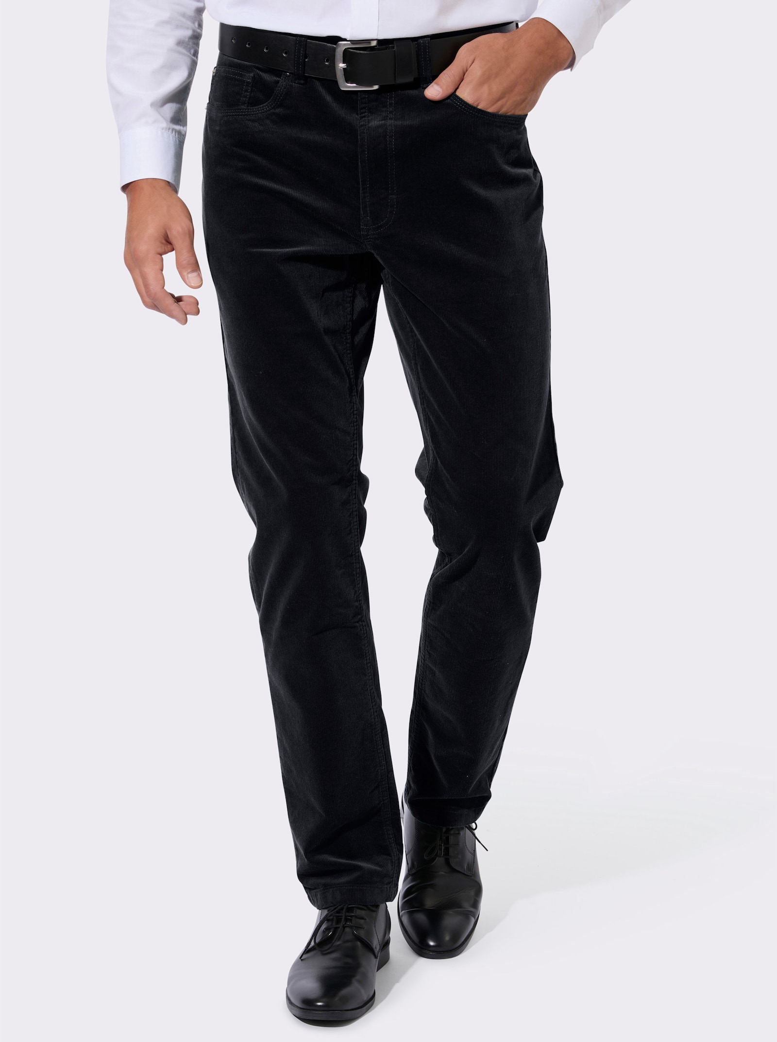 Cordhose aus Baumwoll-Stretch - marine