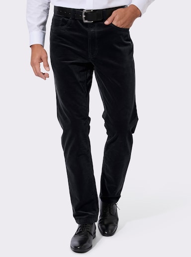 Cordhose aus Baumwoll-Stretch - marine