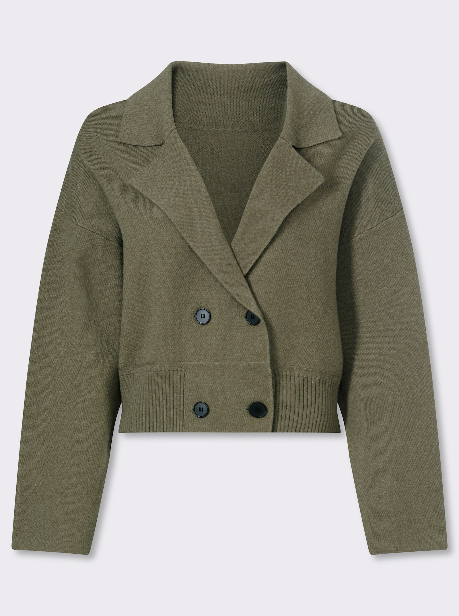 heine Vest met dubbele rij knopen - kaki gemêleerd