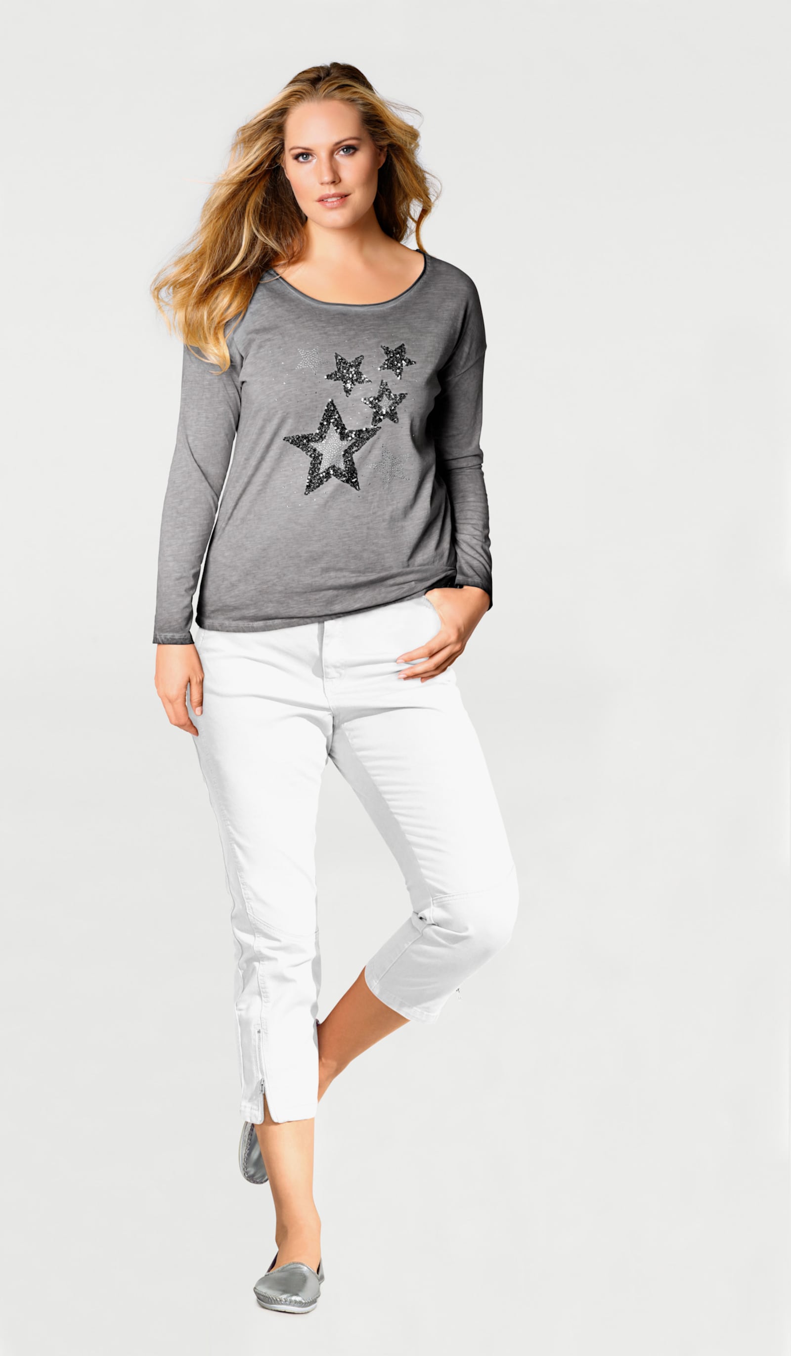 Andrea Conti Slipper - silberfarben