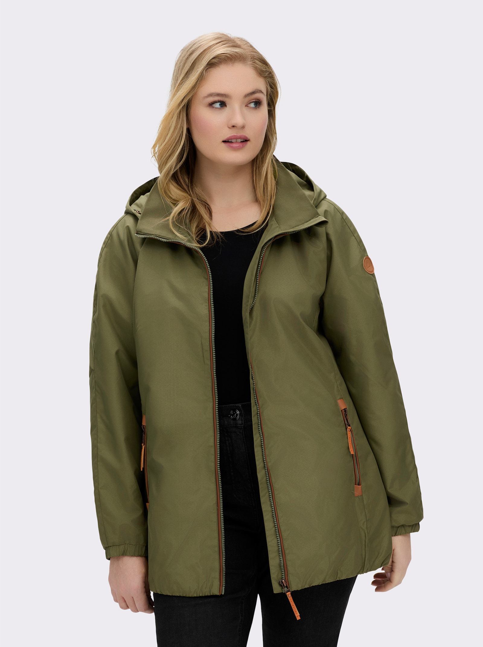 Übergangsjacke in Microfaser-Qualität - oliv