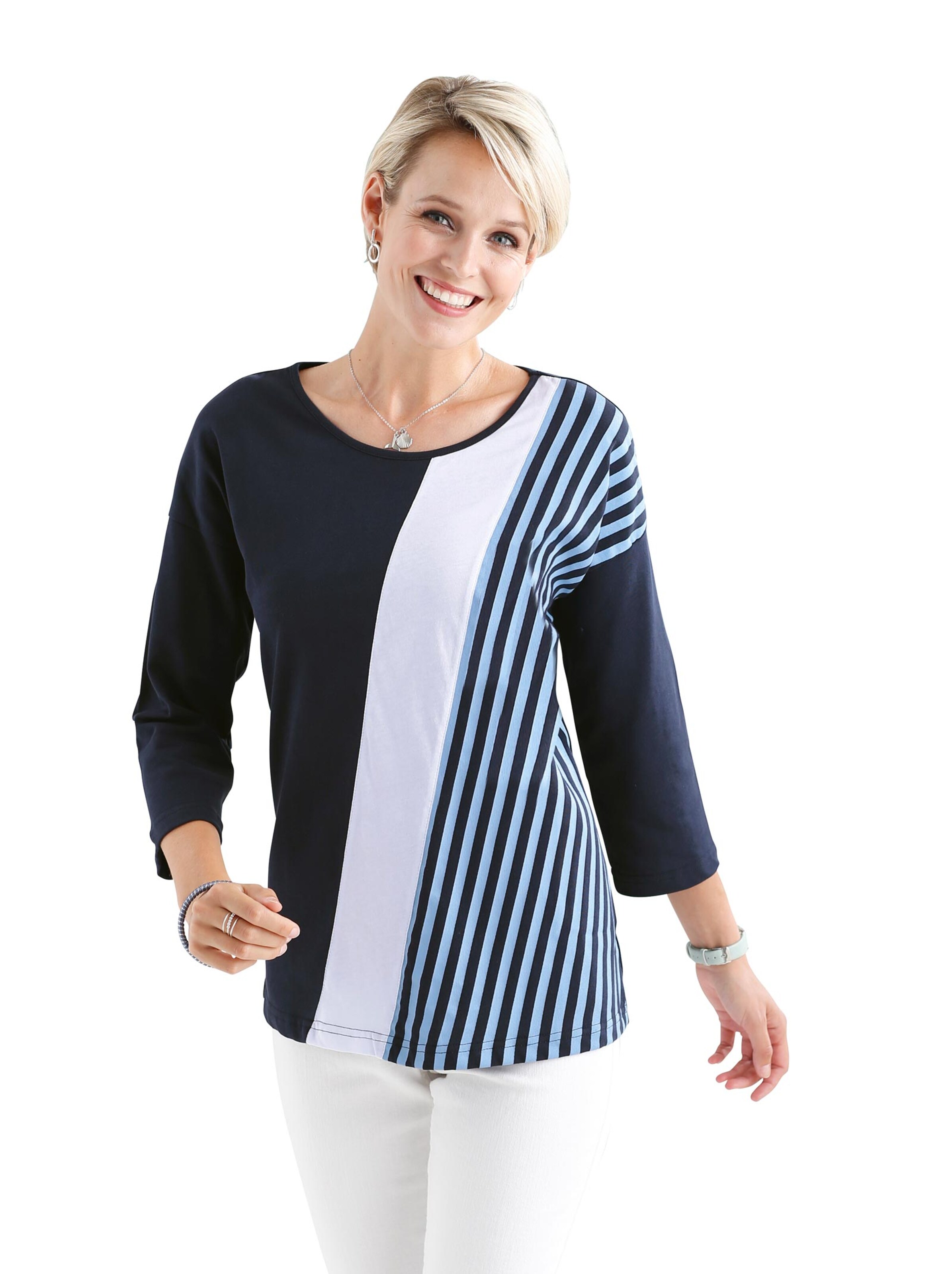 Shirt - marine-eisblau