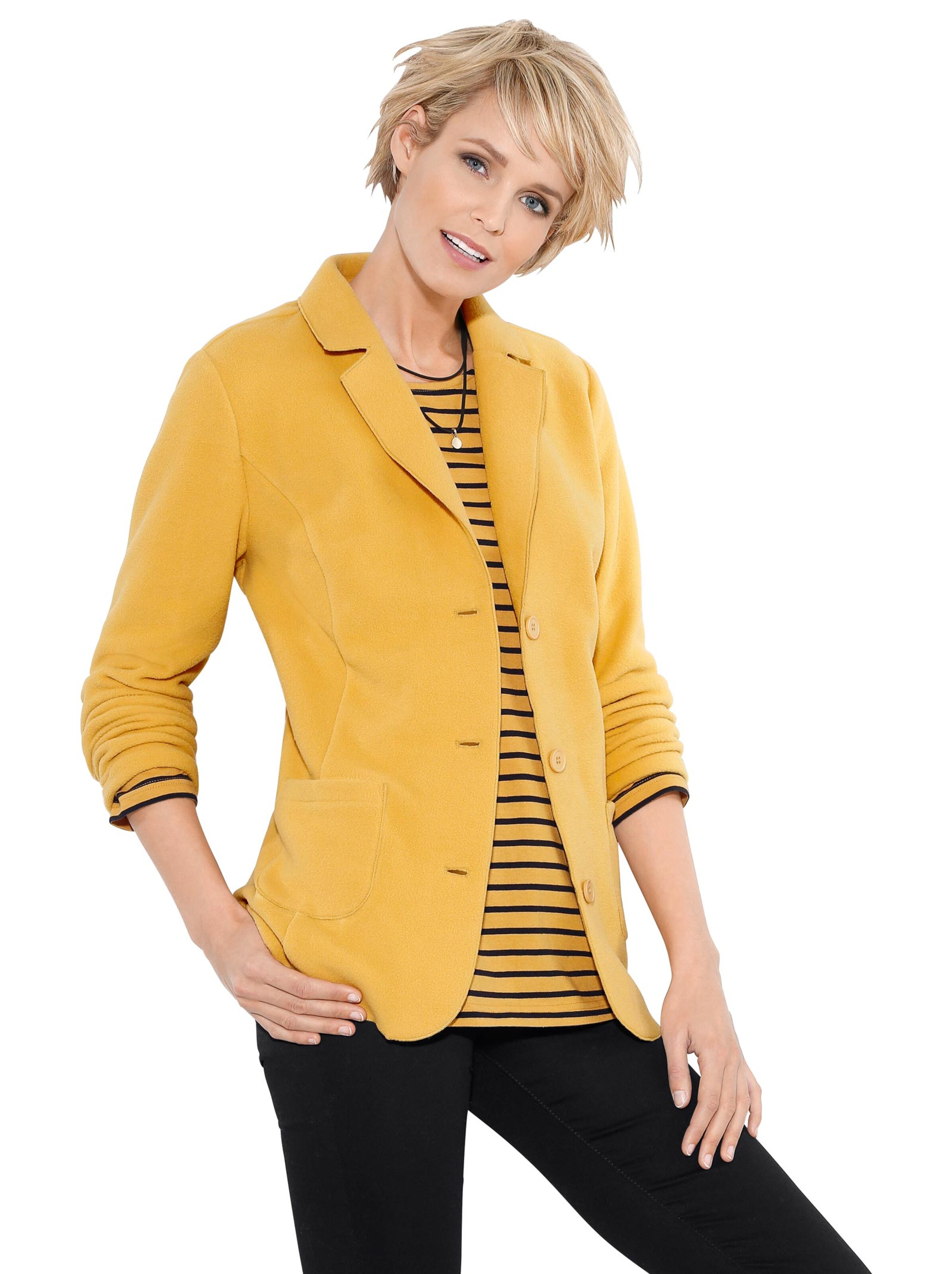 Fleece-Blazer - curry