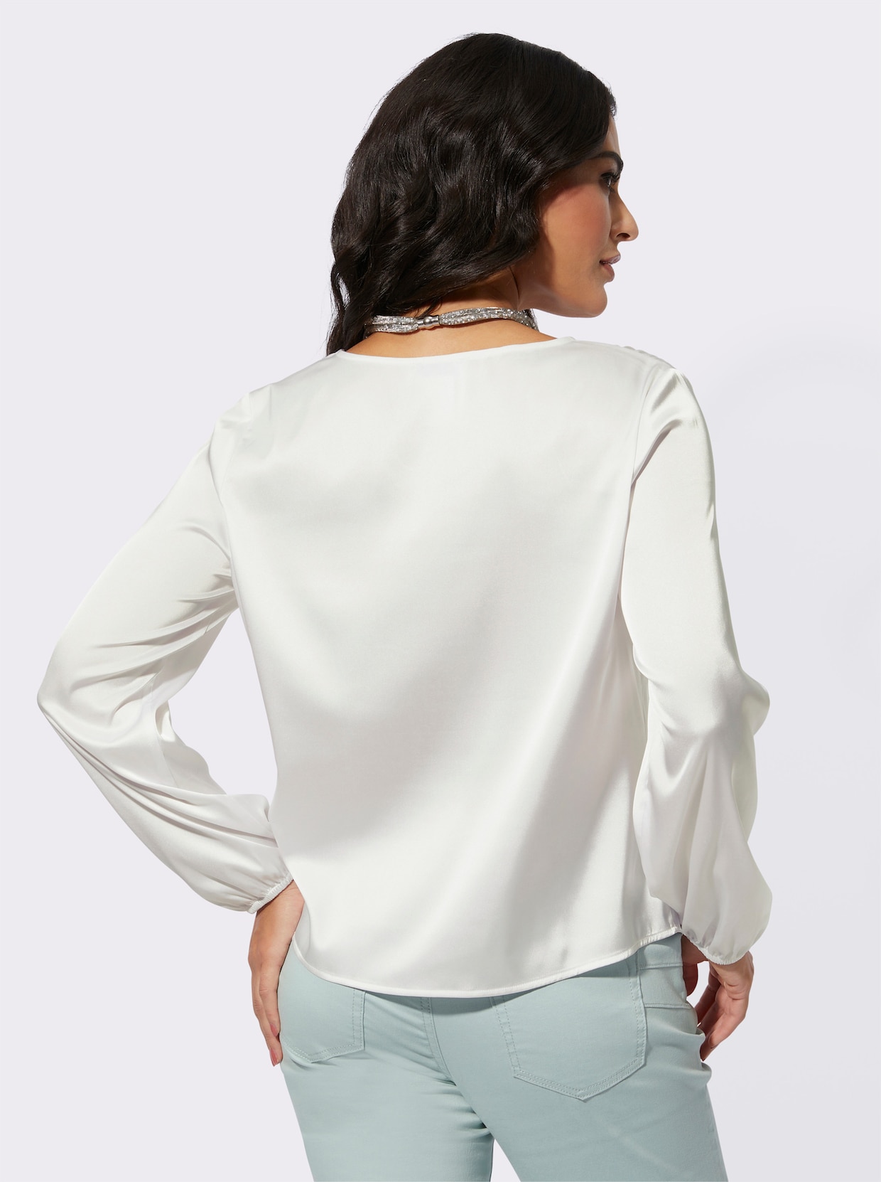 Satijnen blouse - ecru