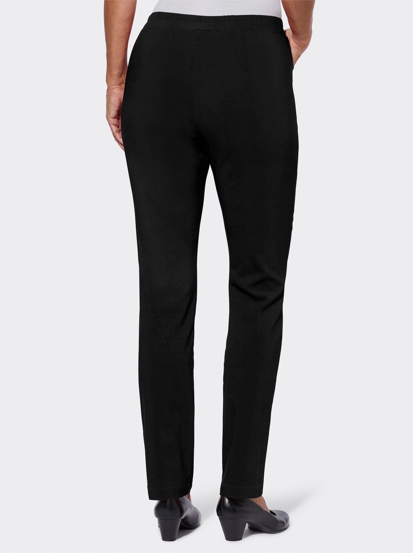 Comfortbroek van bengaline - zwart