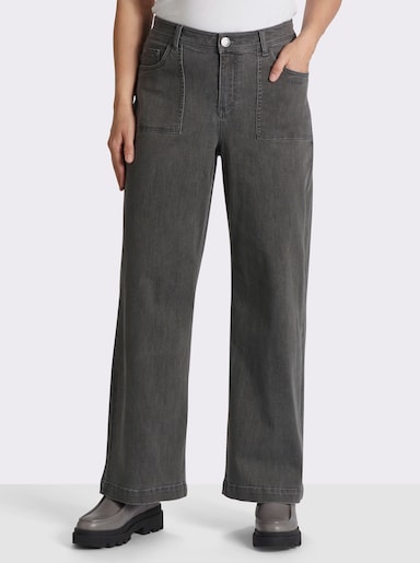 sheego Jeans in weitem Beinverlauf - grey denim