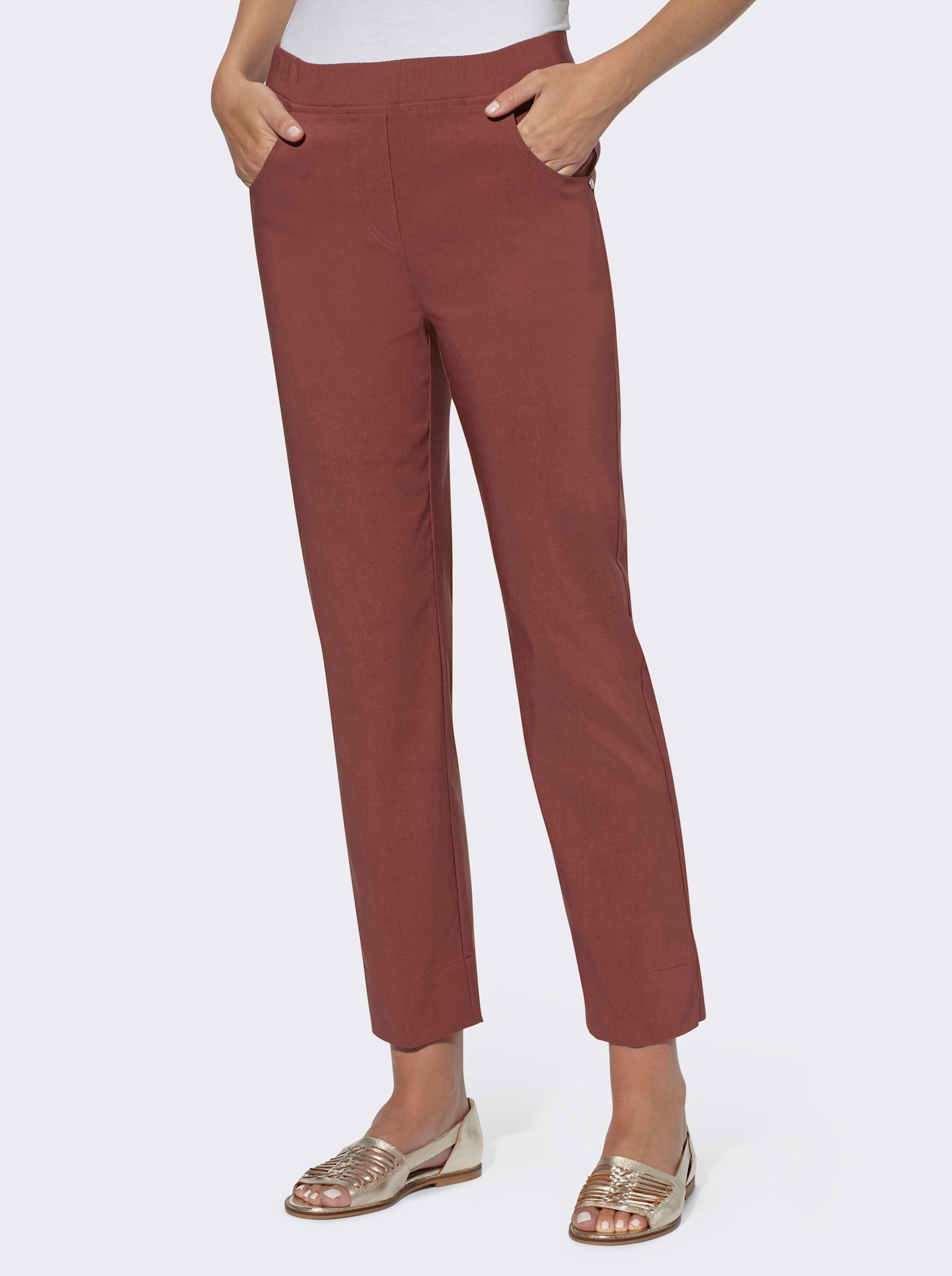 heine Bengalinhose mit Fußschlitzen - rotbraun