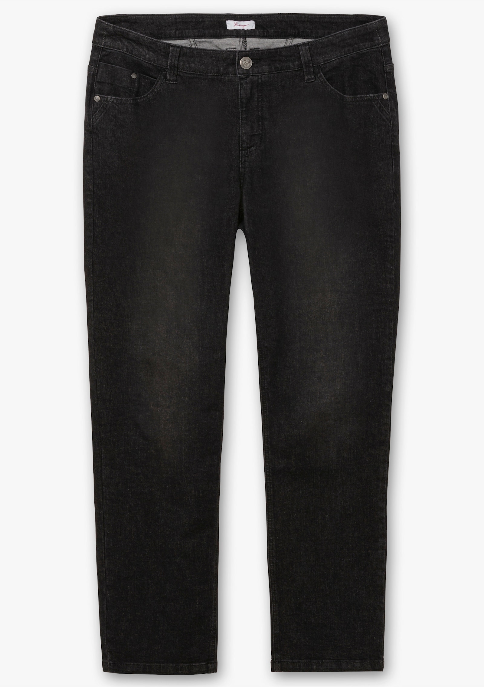 sheego 5-Pocket-Jeans in schmaler Form - black denim