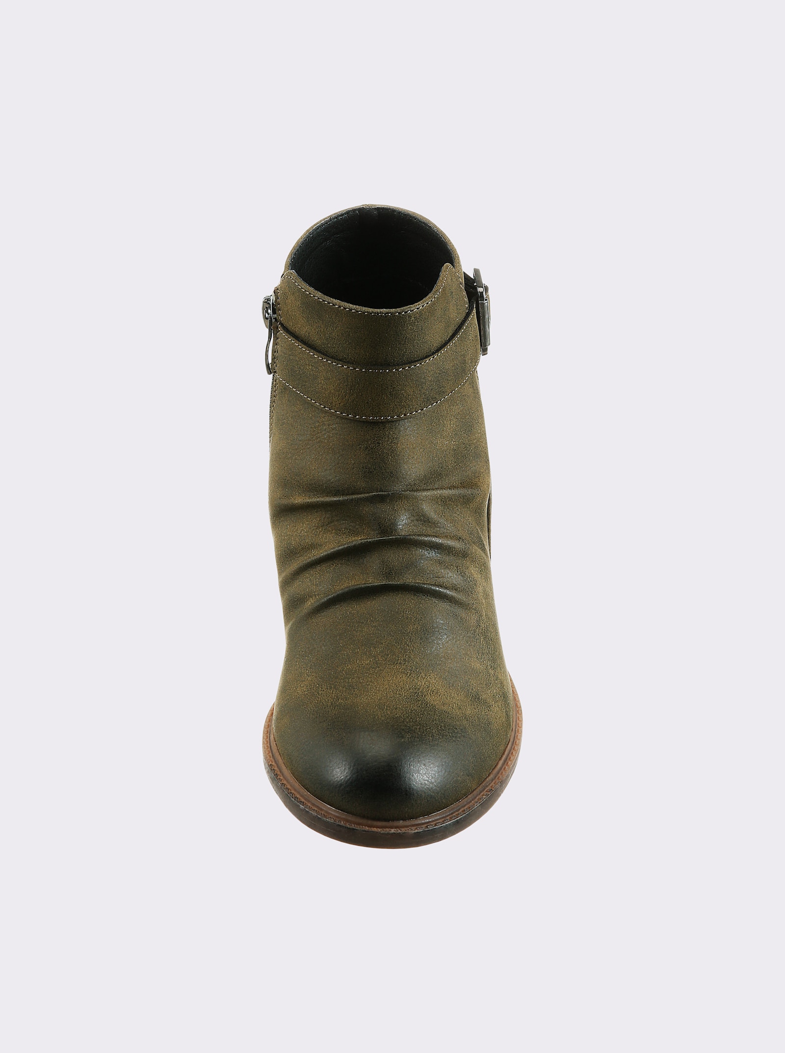 Andrea Conti Stiefelette in Leder-Optik - oliv
