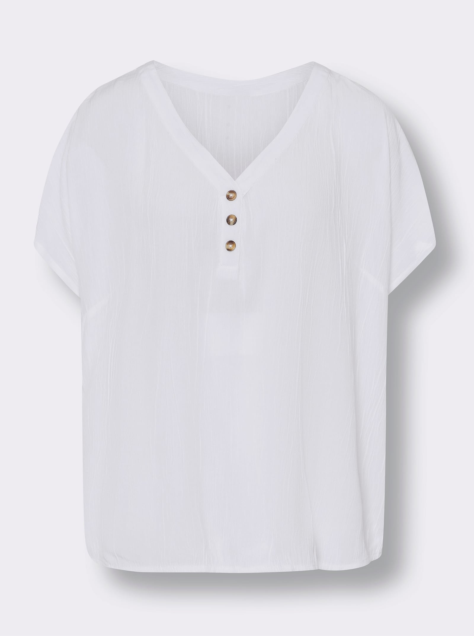 heine Schlupfbluse mit Zier-Knopfleiste - ecru