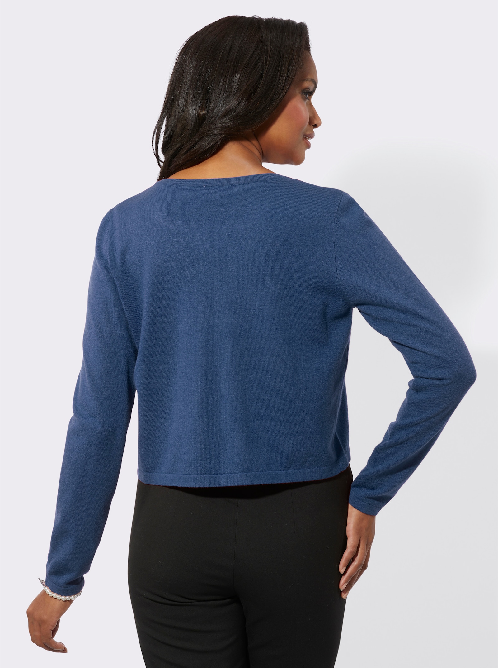 Cardigan mit einem Hakenverschluss - jeansblau