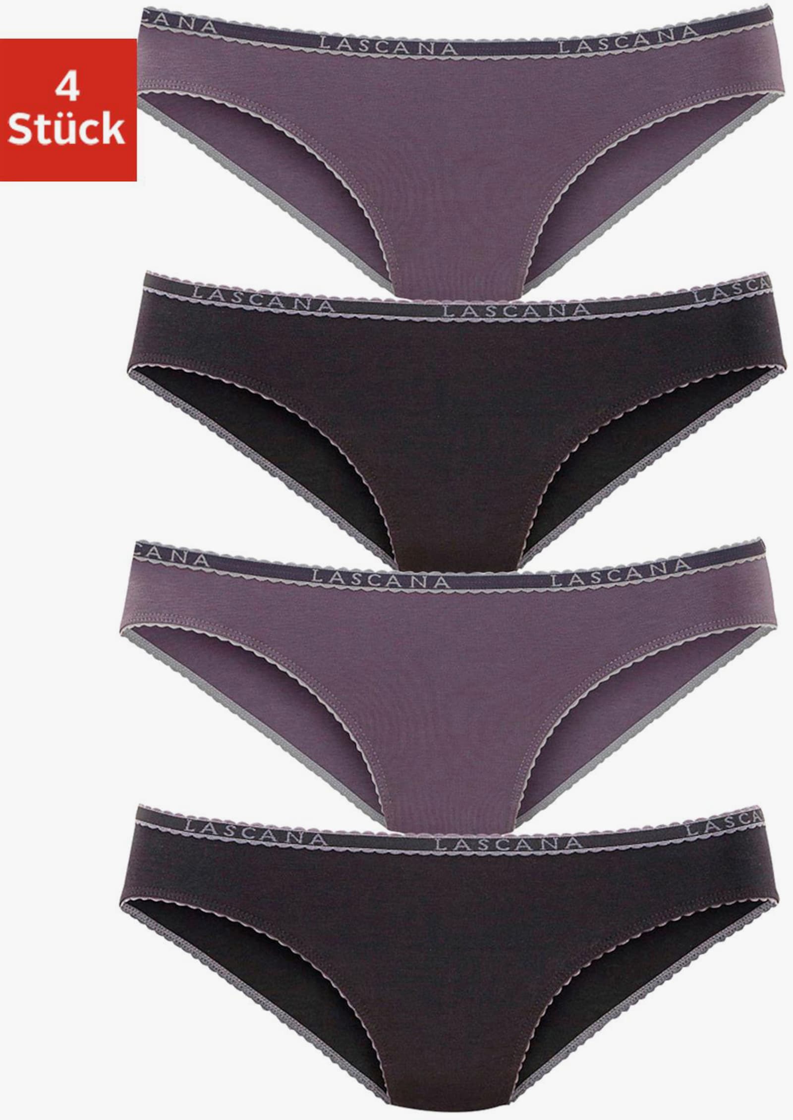 LASCANA Slip - schwarz / anthrazit