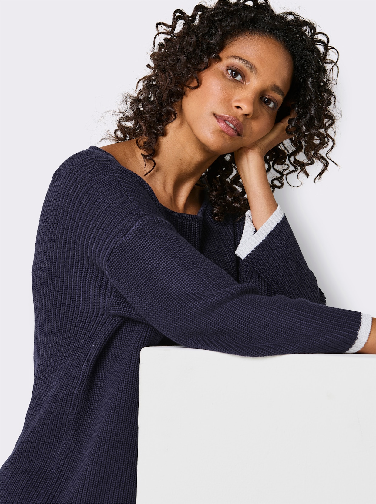 CREATION L PREMIUM 3/4 Arm-Pullover - marine