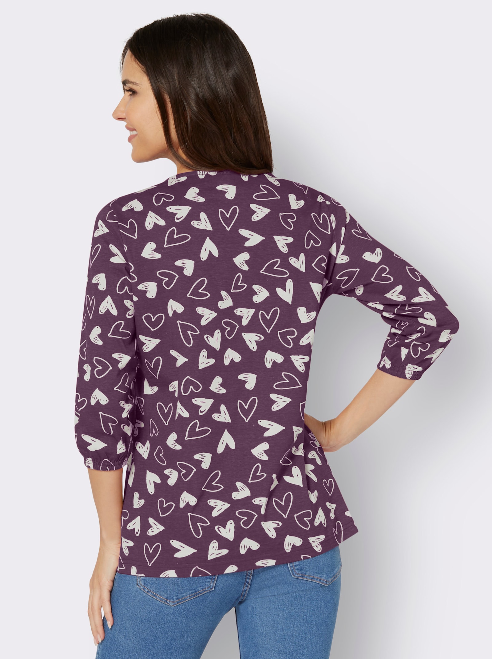 Print-Shirt mit herzigem Druck - traube-ecru-bedruckt