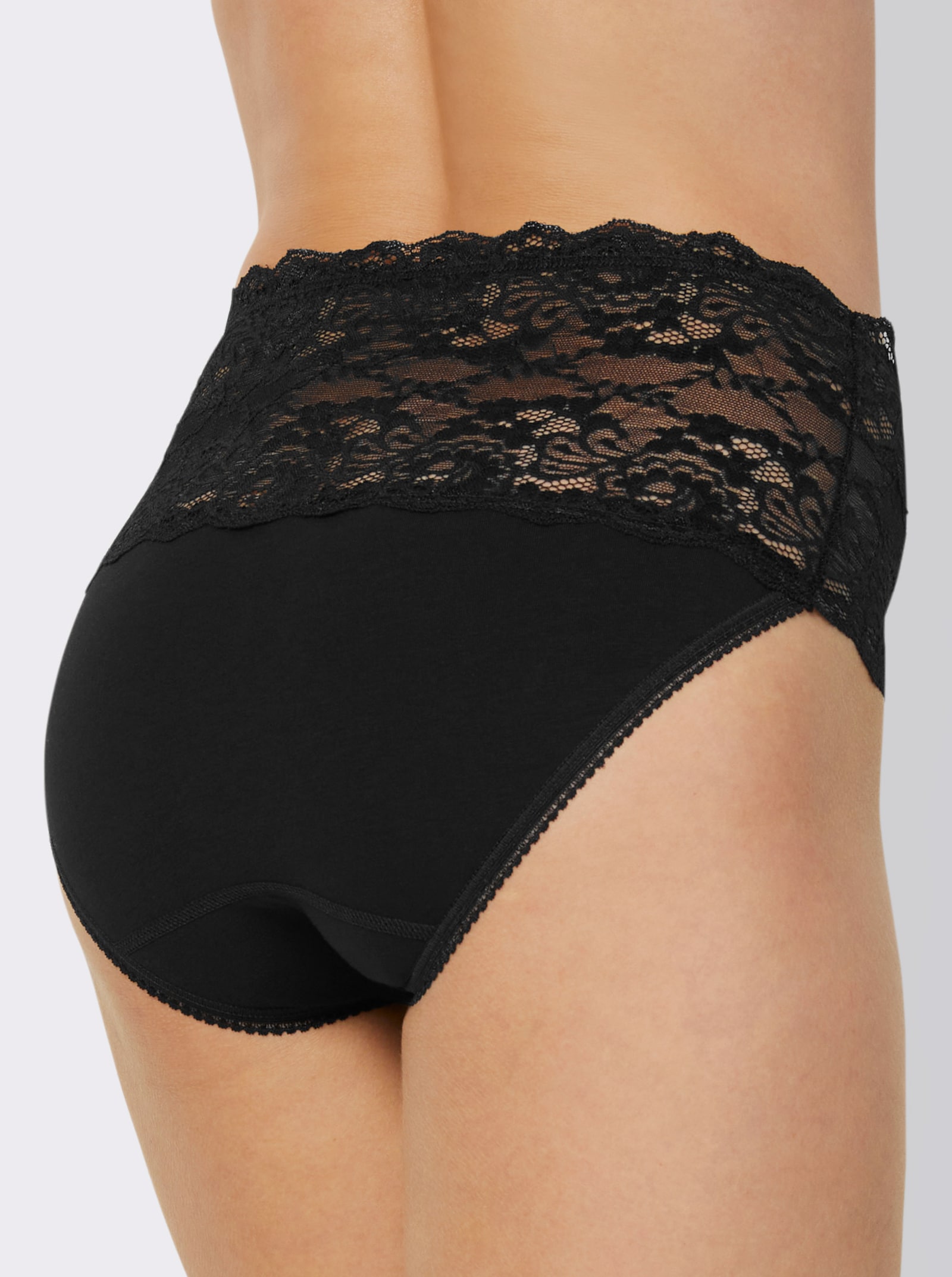 wäschepur Taillenslip mit Spitze am Bund - schwarz