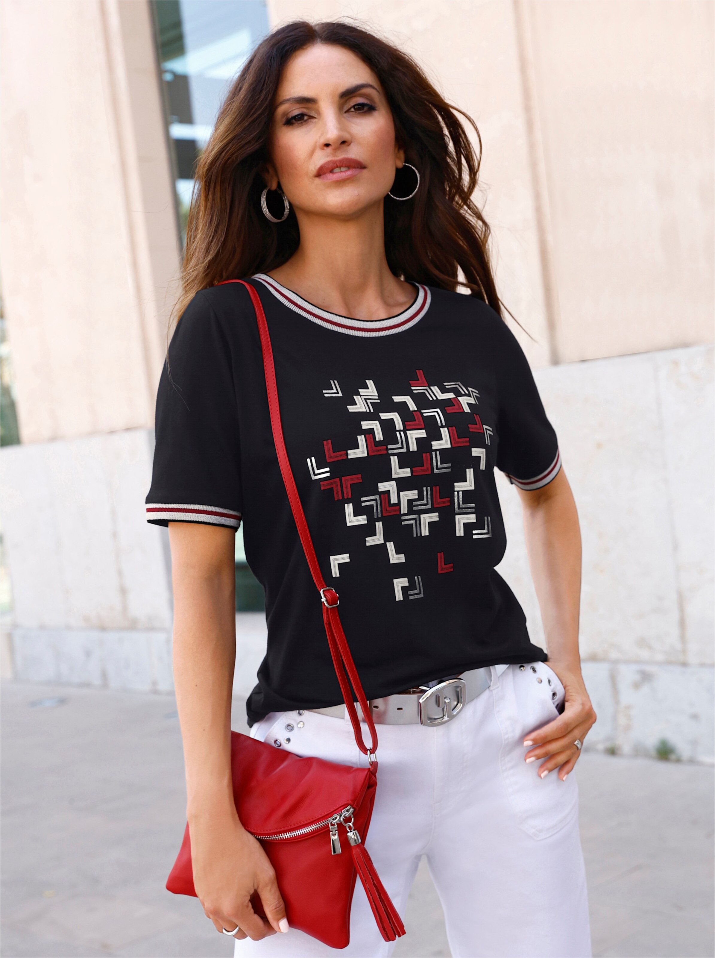 Shirt met ronde hals