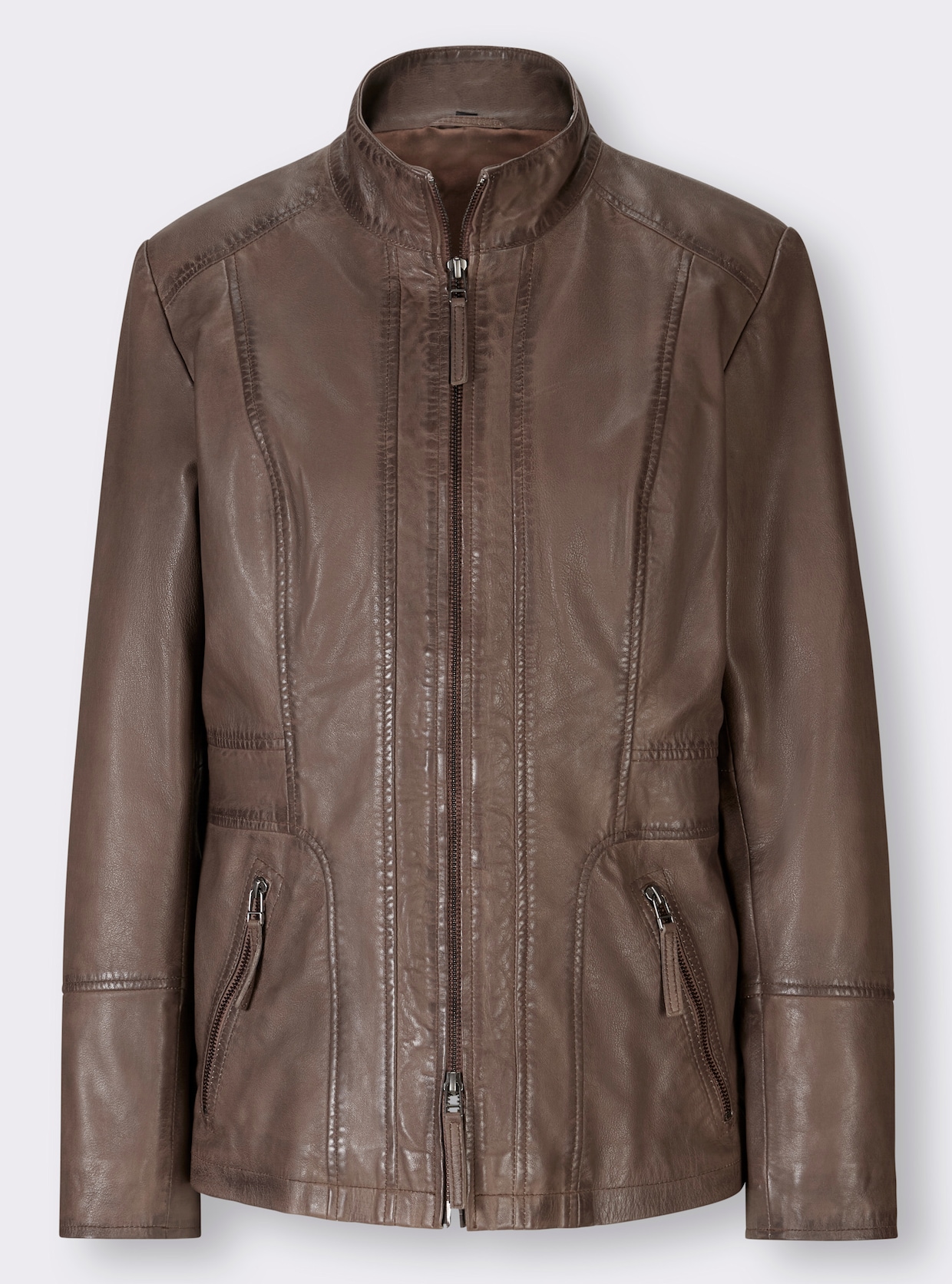 heine Veste en cuir - marron