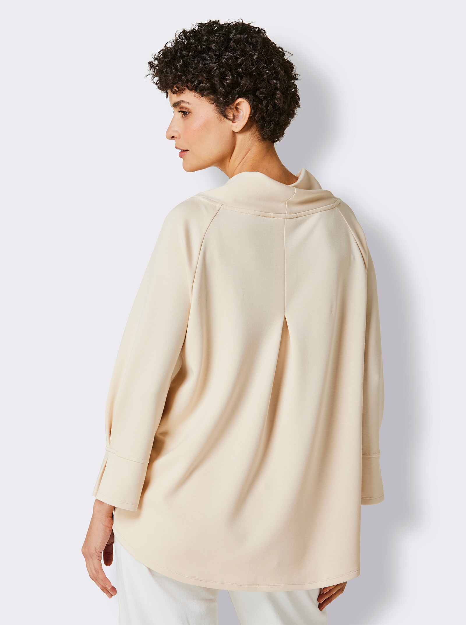 CREATION L PREMIUM Sweatshirt mit Glitzersteinchen - elfenbein