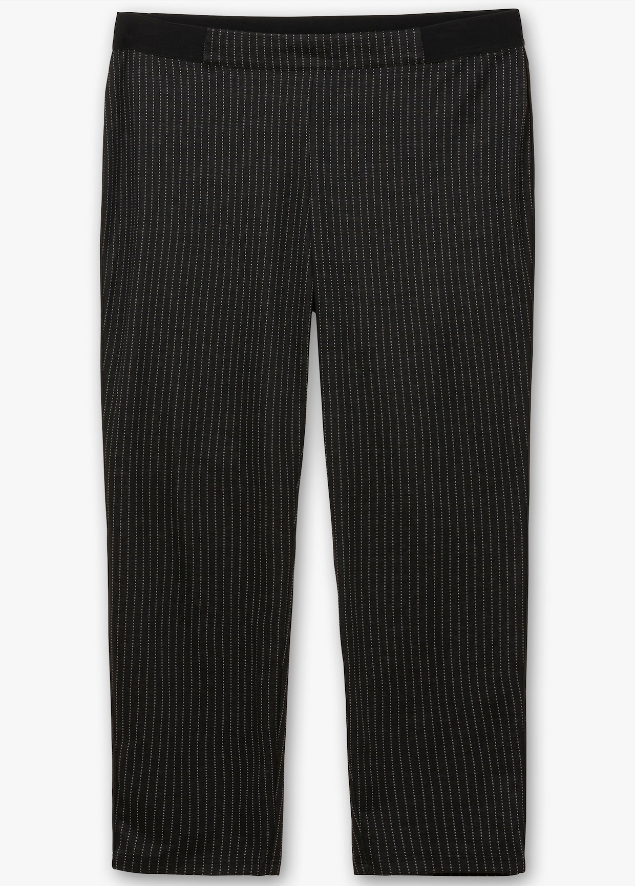 Wirkhose mit seitlicher Kontrastpaspel - schwarz-gestreift
