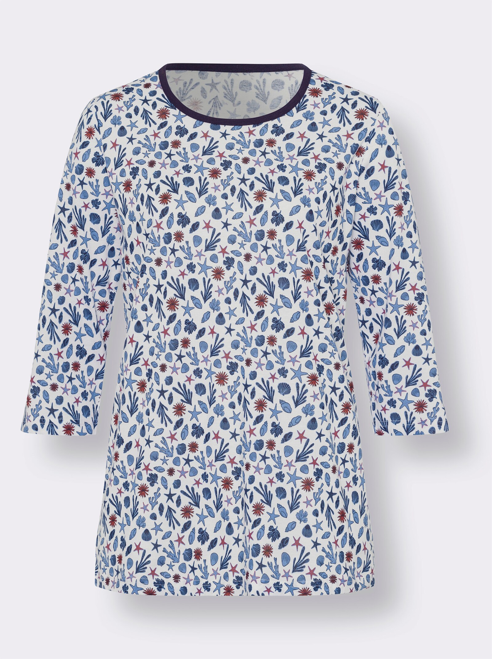 Pyžamo s námořnickým vzorem - námořnická modrá-červená-potisk