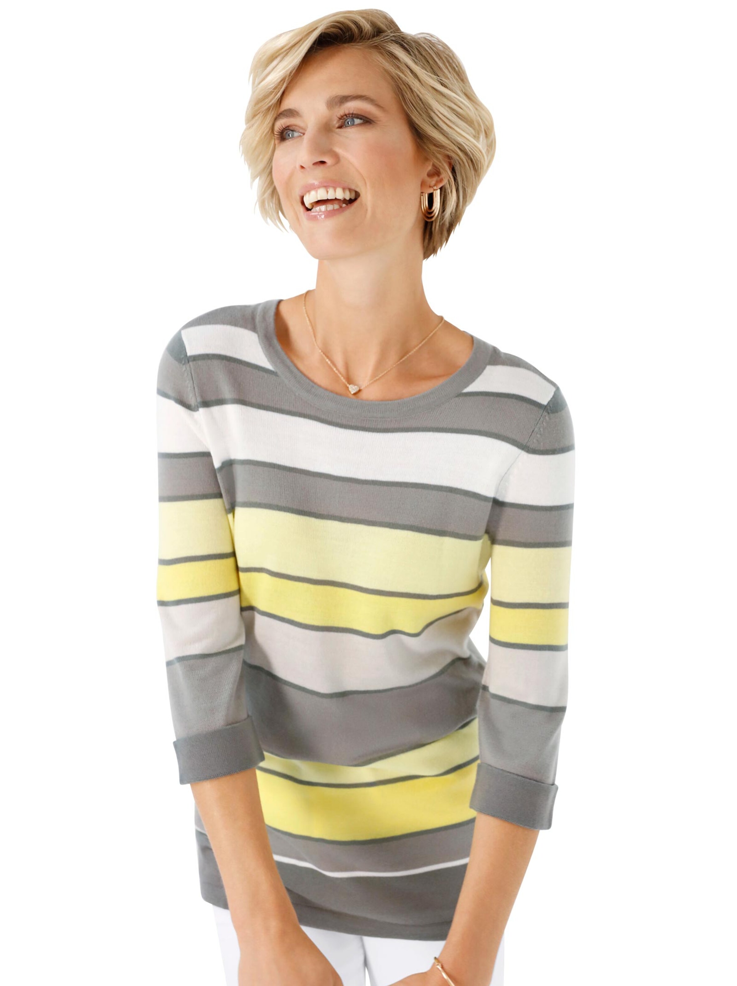 Pullover - gelb-geringelt