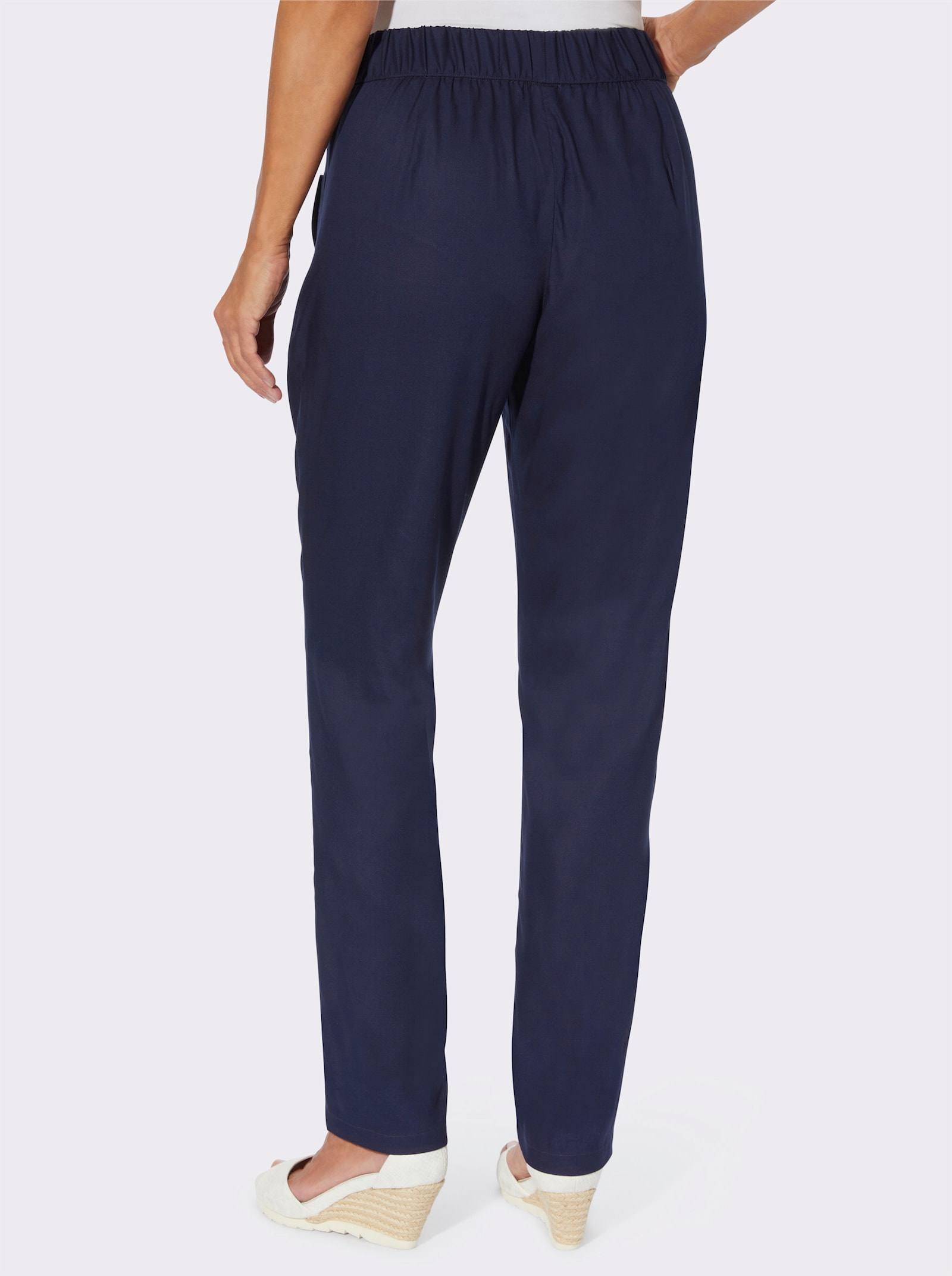 Broek met comfortband - marine