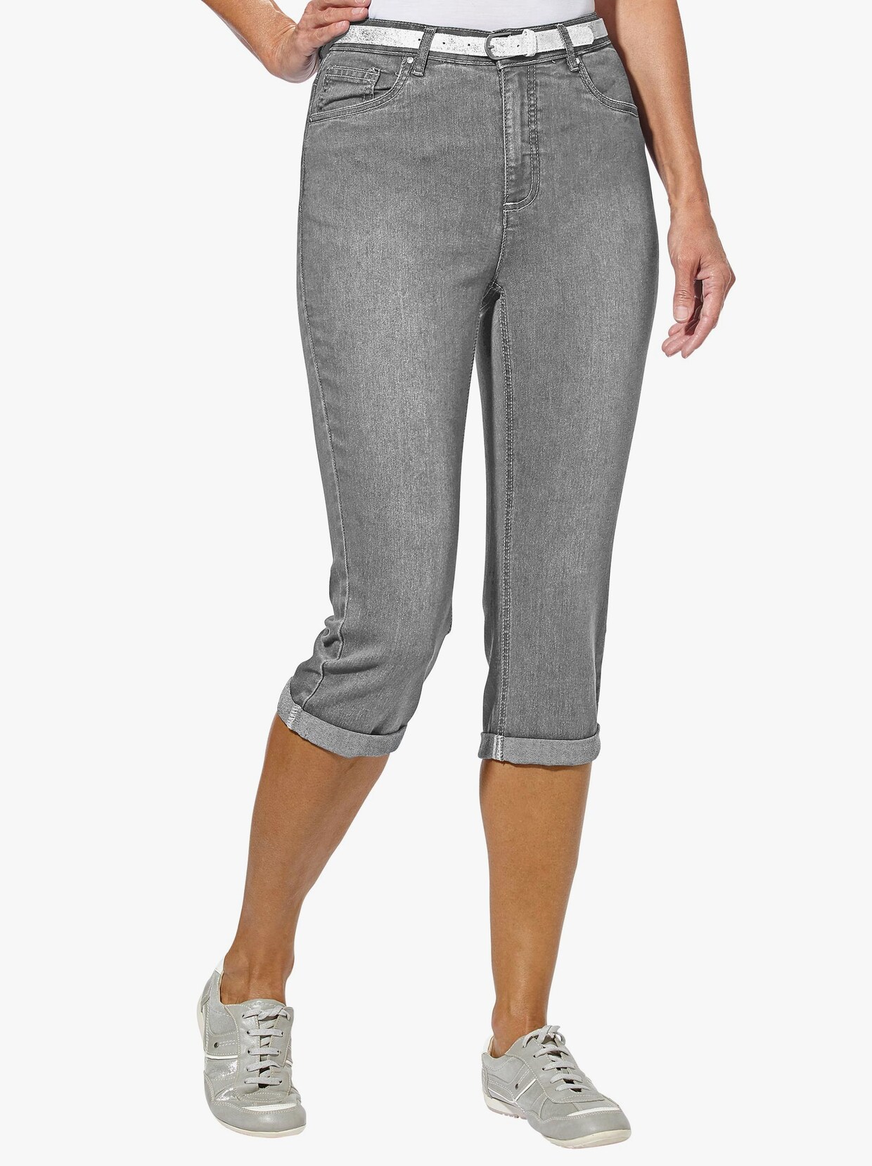 Capri nohavice - Sivá džínsovina