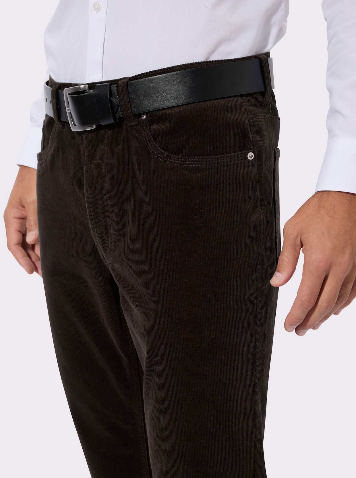 Cordhose aus Baumwoll-Stretch - schoko