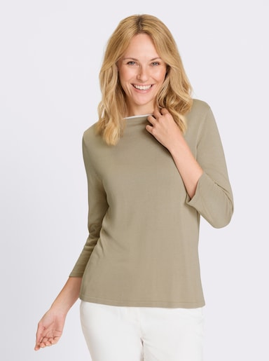 3/4 Arm-Pullover - beige-weiß