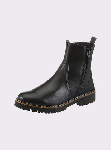 airsoft modern+ Stiefelette mit Wechselfußbett, Glattleder - schwarz