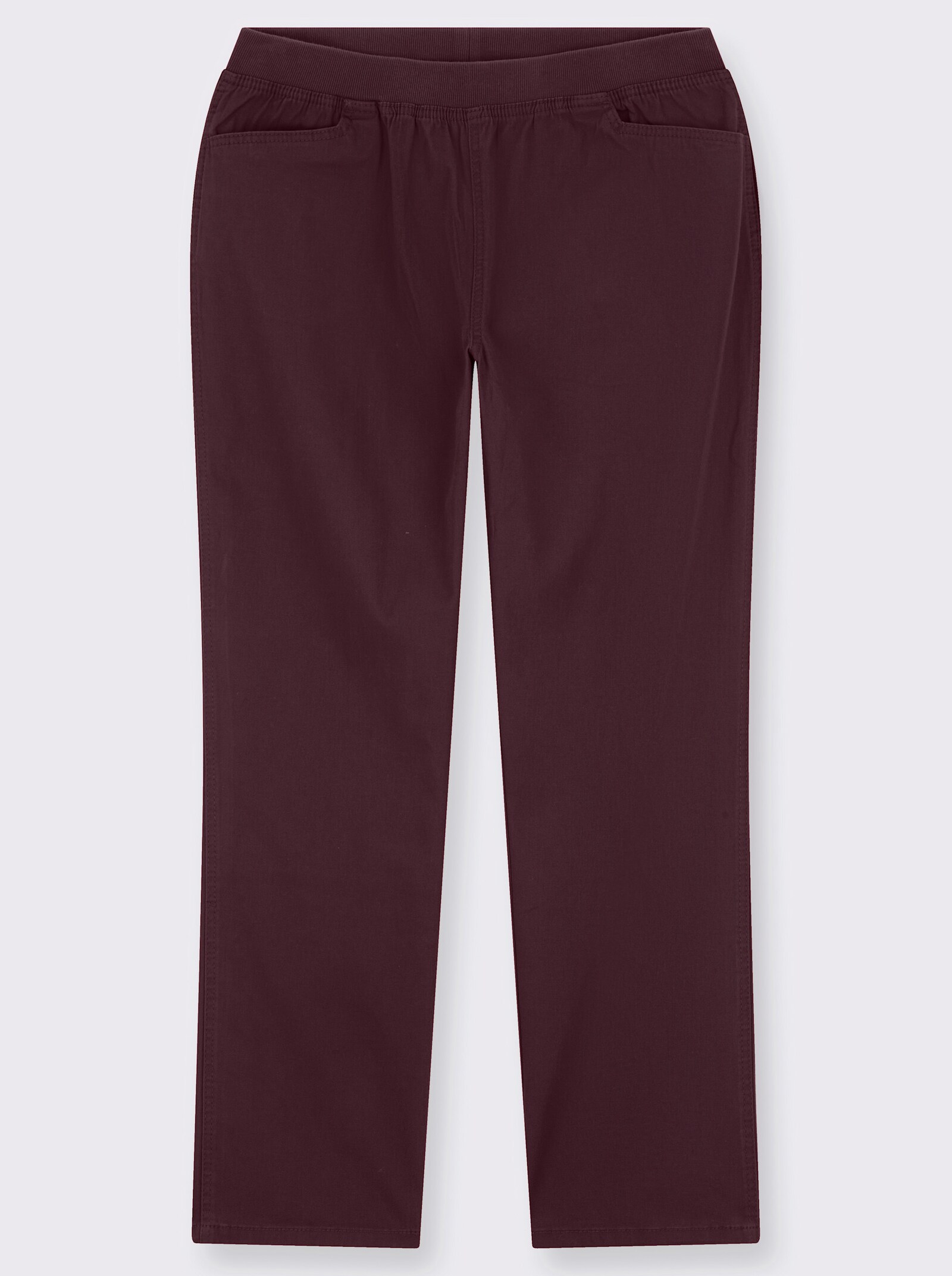 Stretch-Jeans mit Rundum-Dehnbund - bordeaux