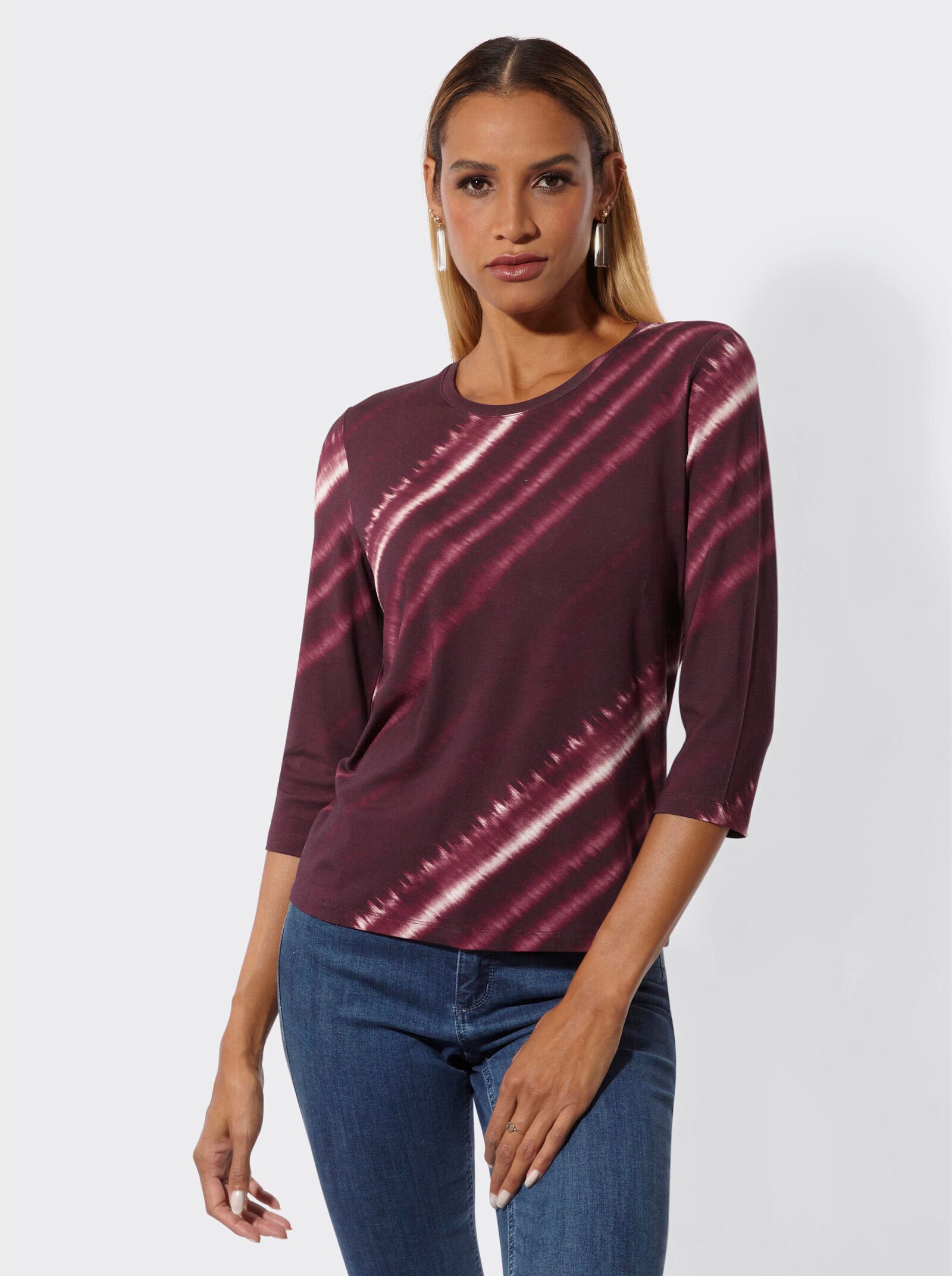 Shirt im modischen Farbverlauf - burgund-bordeaux-bedruckt