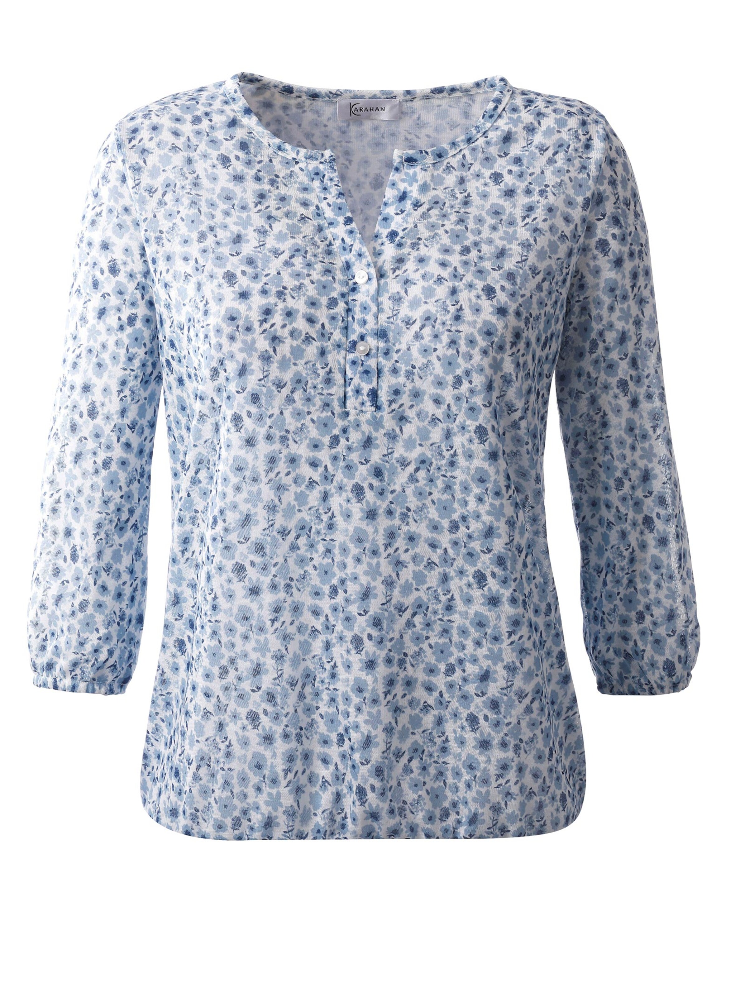 Shirt - jeansblau-gemustert