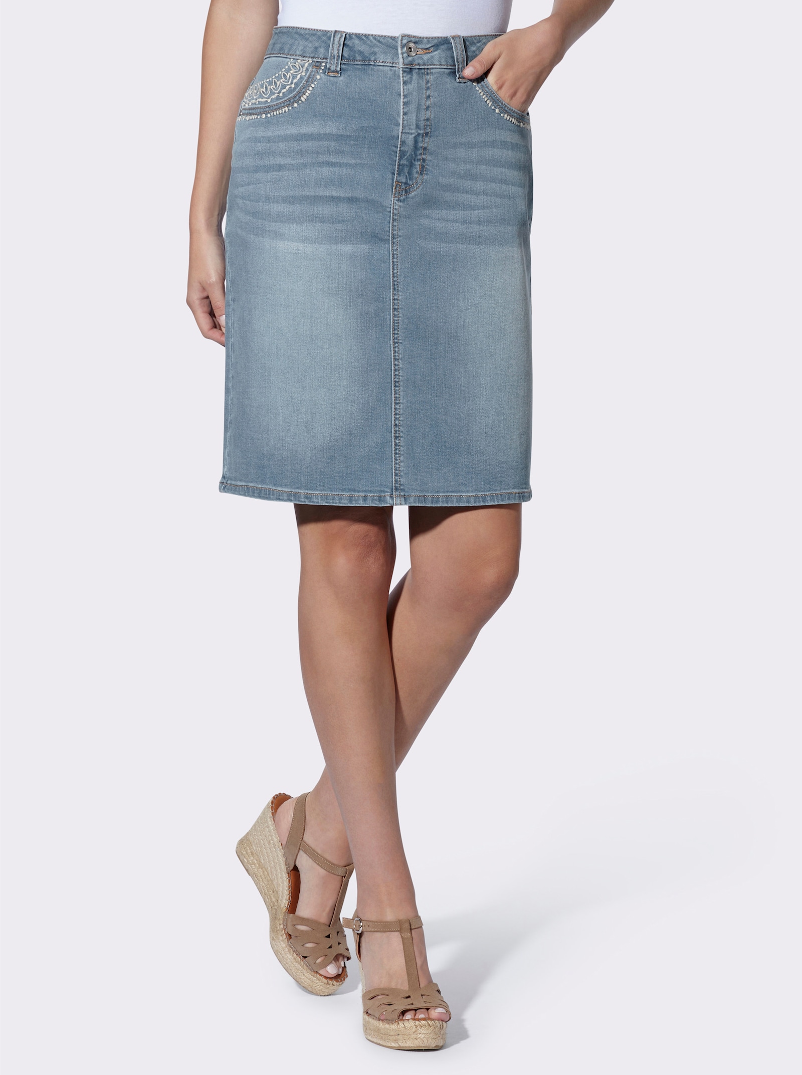 heine Jeansrock - blue-bleached