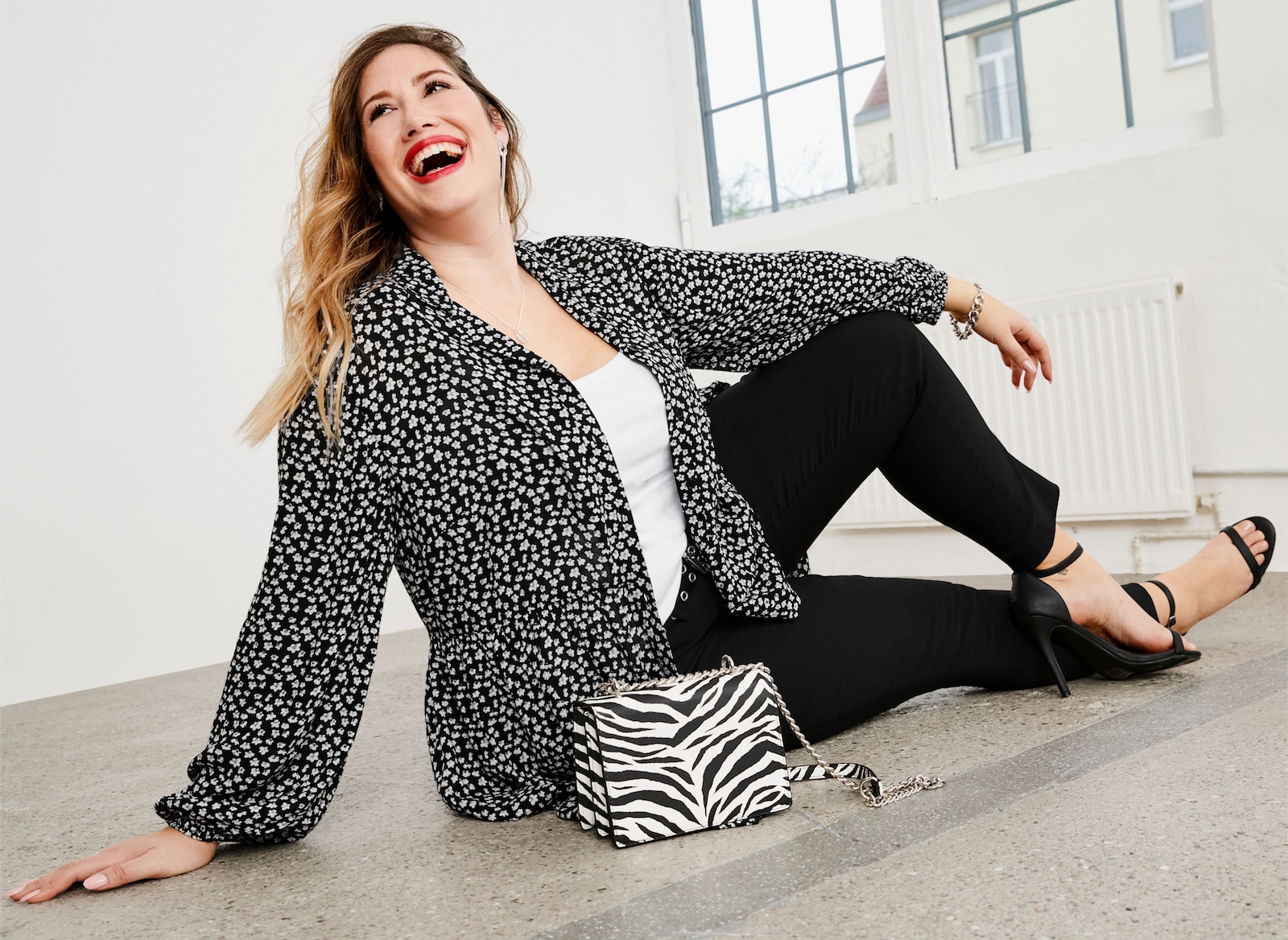 sheego Spaghettitop in Rippqualität - weiß