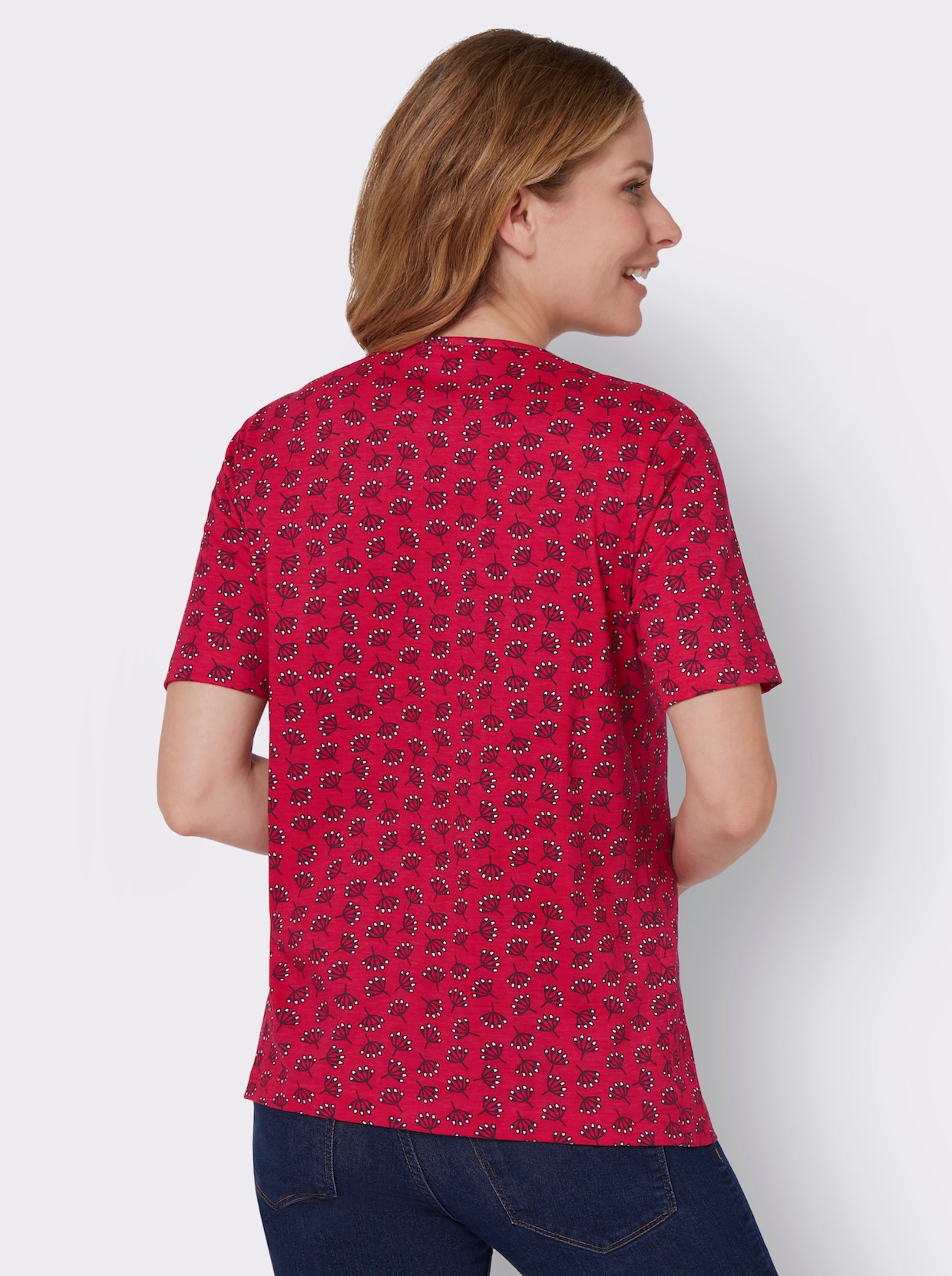 Druck-Shirt - erdbeere-ecru-bedruckt