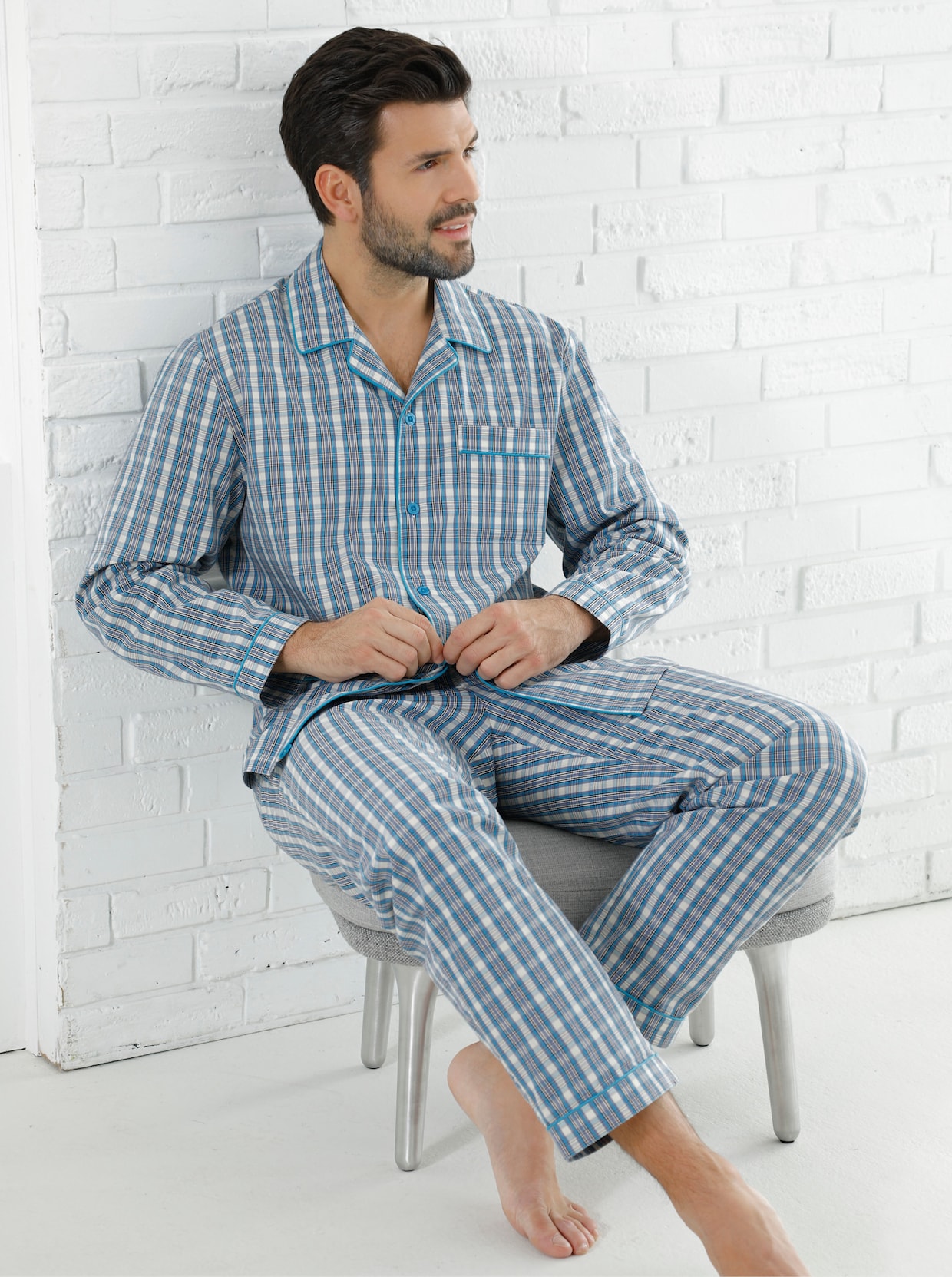 KINGsCLUB Pyjama - blauw geruit